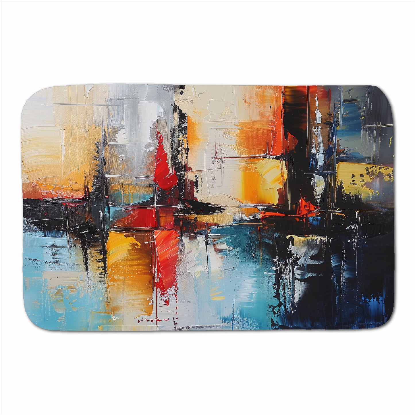 Reflective Splendour: City In Abstract Sherpa Blanket