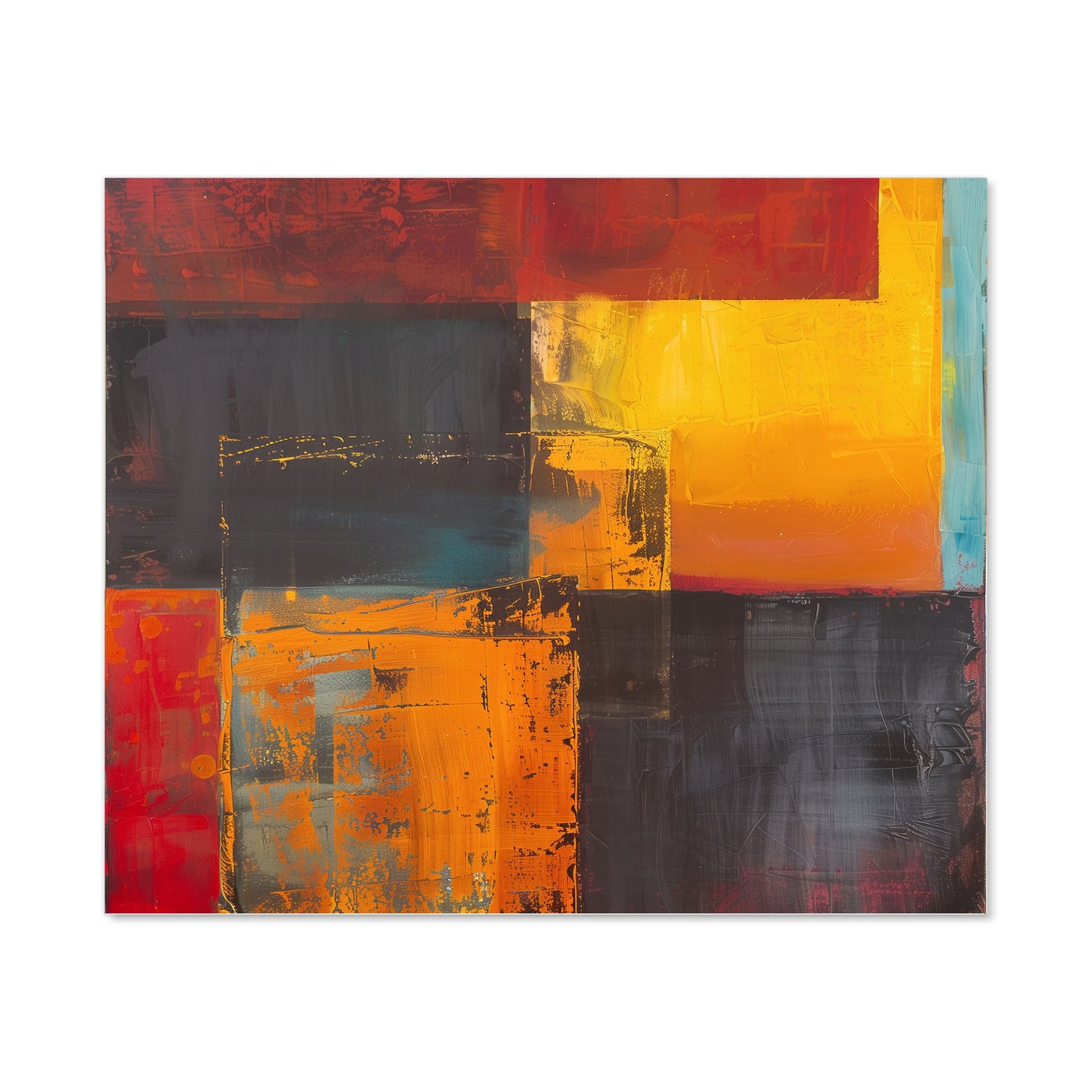 Golden Blocks Of Abstract Kitchen Splashback