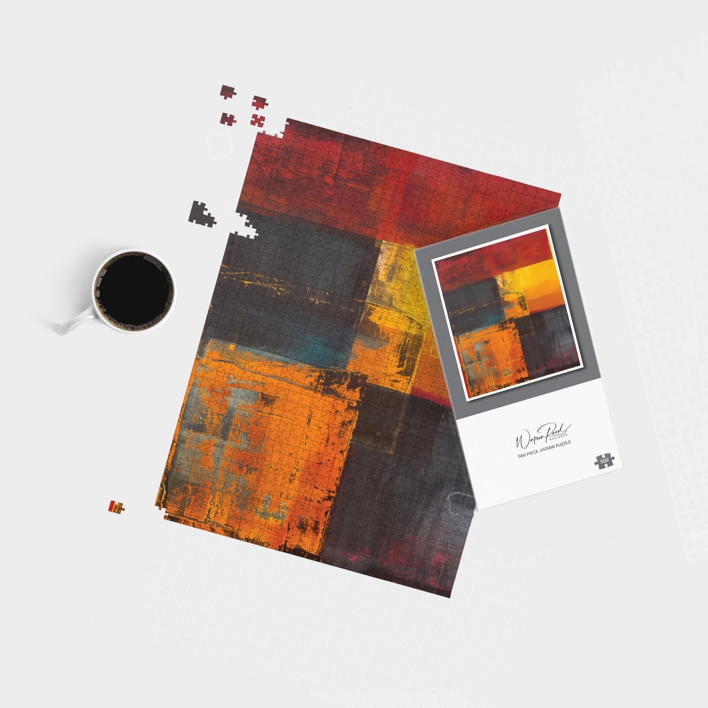 Golden Blocks Of Abstract Jigsaw Puzzle
