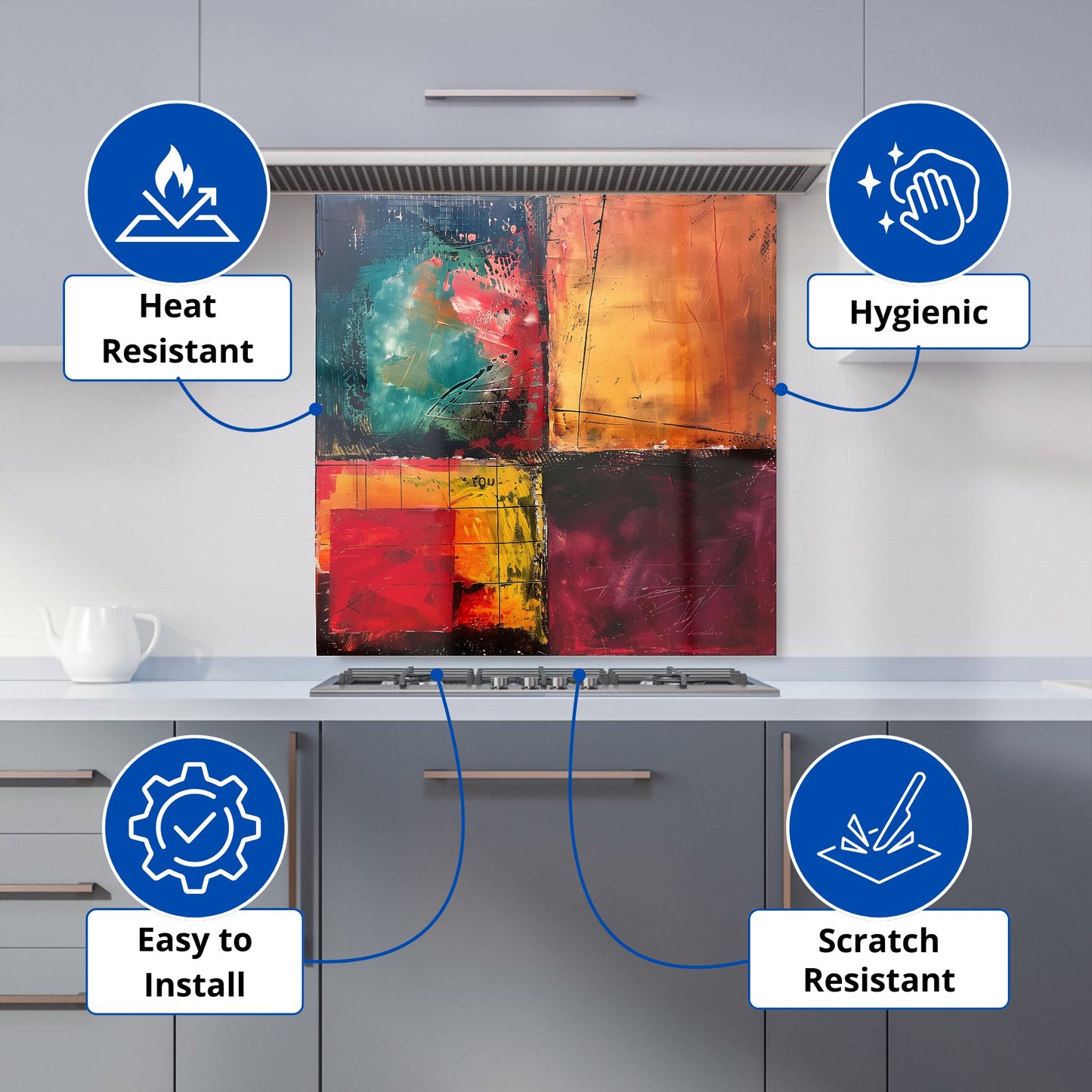 Quadrant Fusion: Colours In Conflict Kitchen Splashback