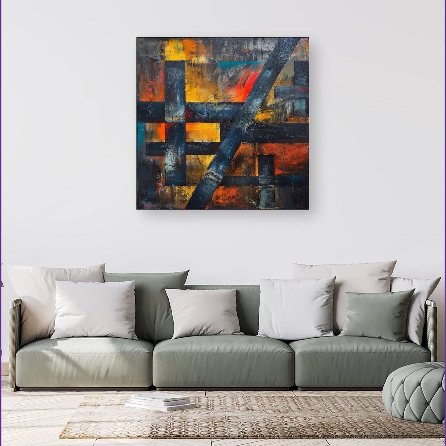 Geometric Interplay: Abstract Patterns Canvas