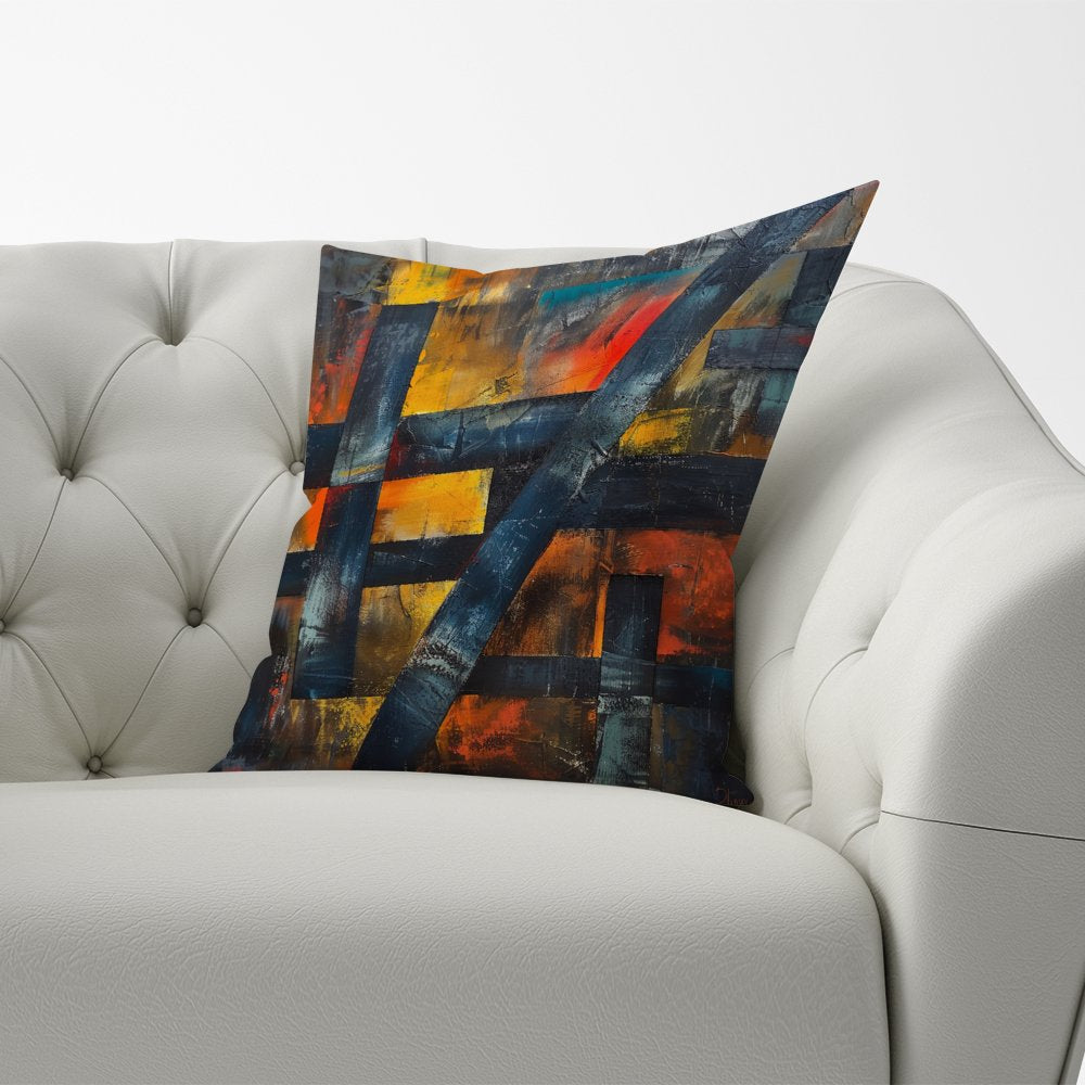 Geometric Interplay: Abstract Patterns Cushions