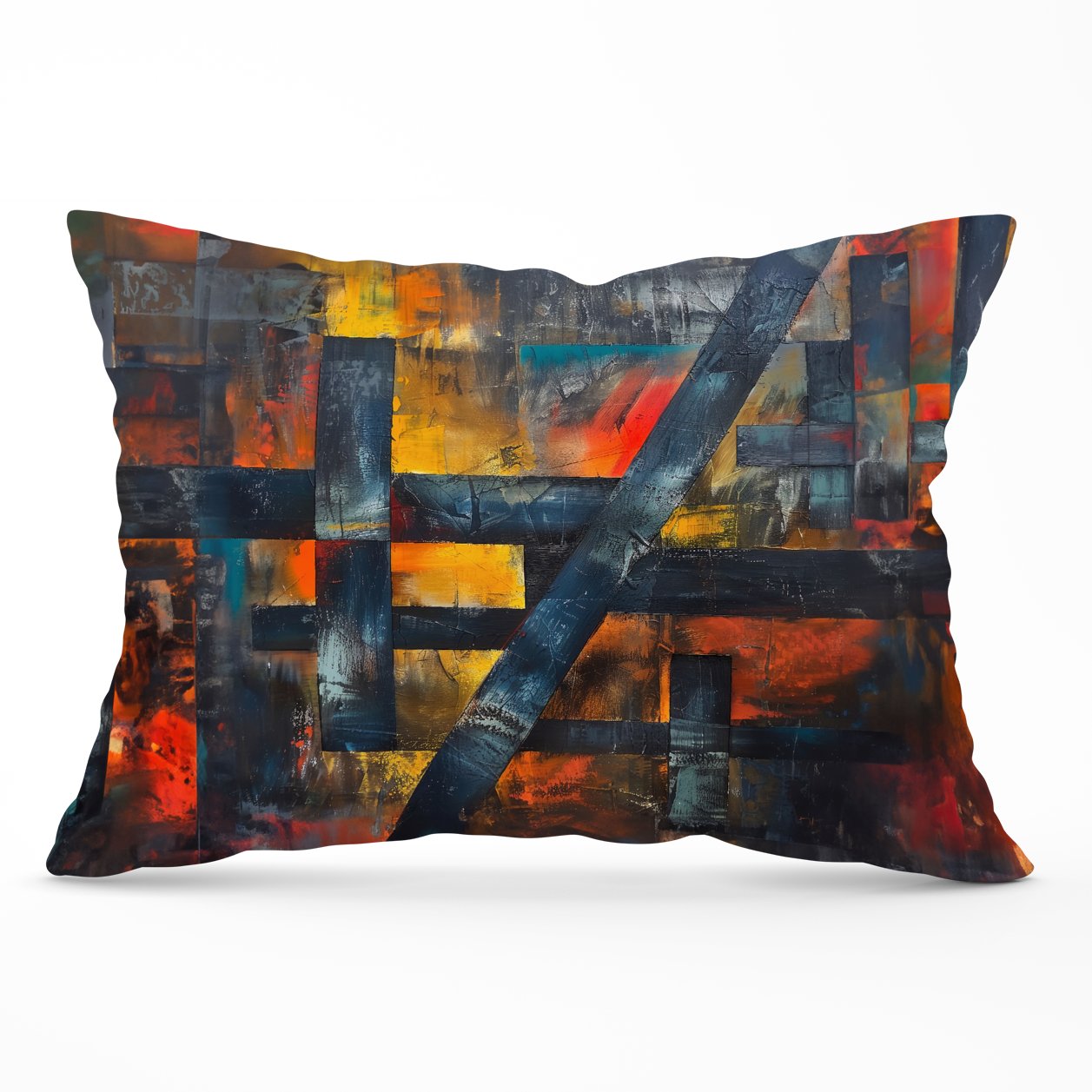 Geometric Interplay: Abstract Patterns Cushions