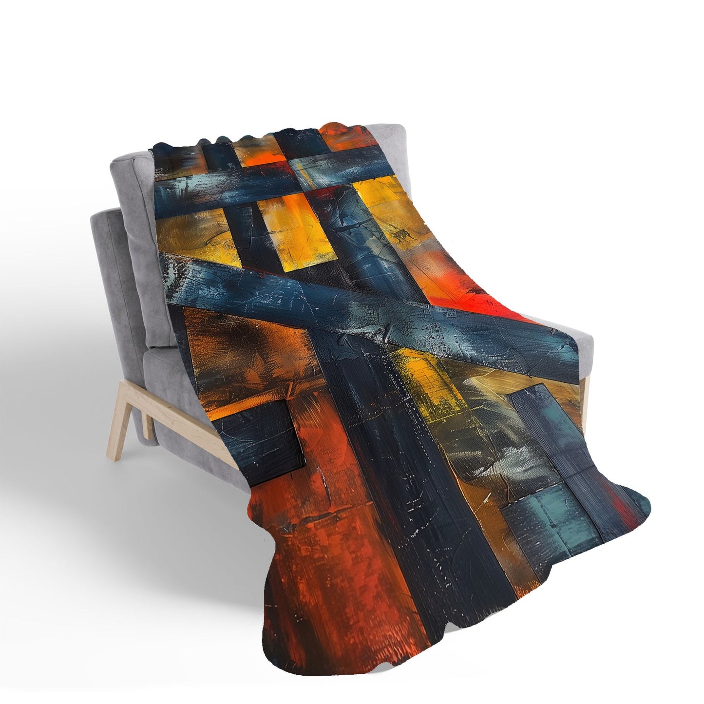 Geometric Interplay: Abstract Patterns Sherpa Blanket
