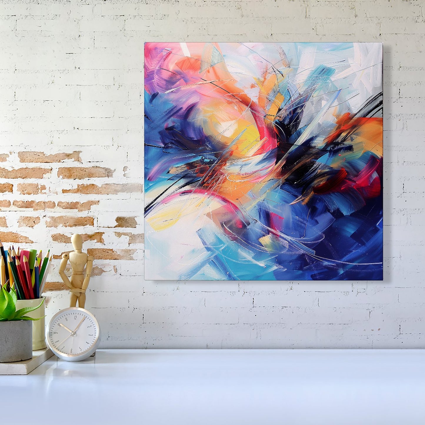 Serene Explosion: Calm Amidst Colours Canvas