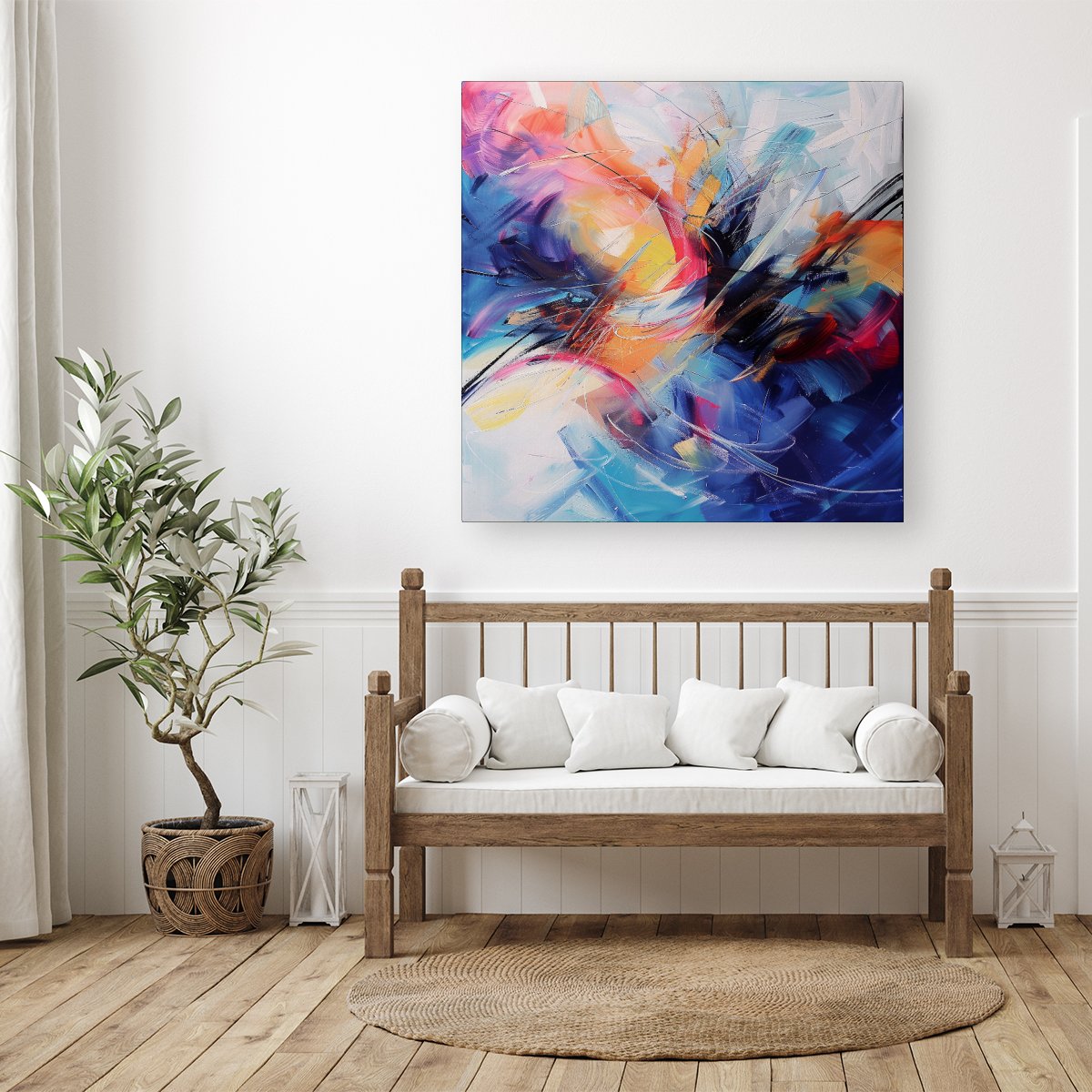 Serene Explosion: Calm Amidst Colours Canvas