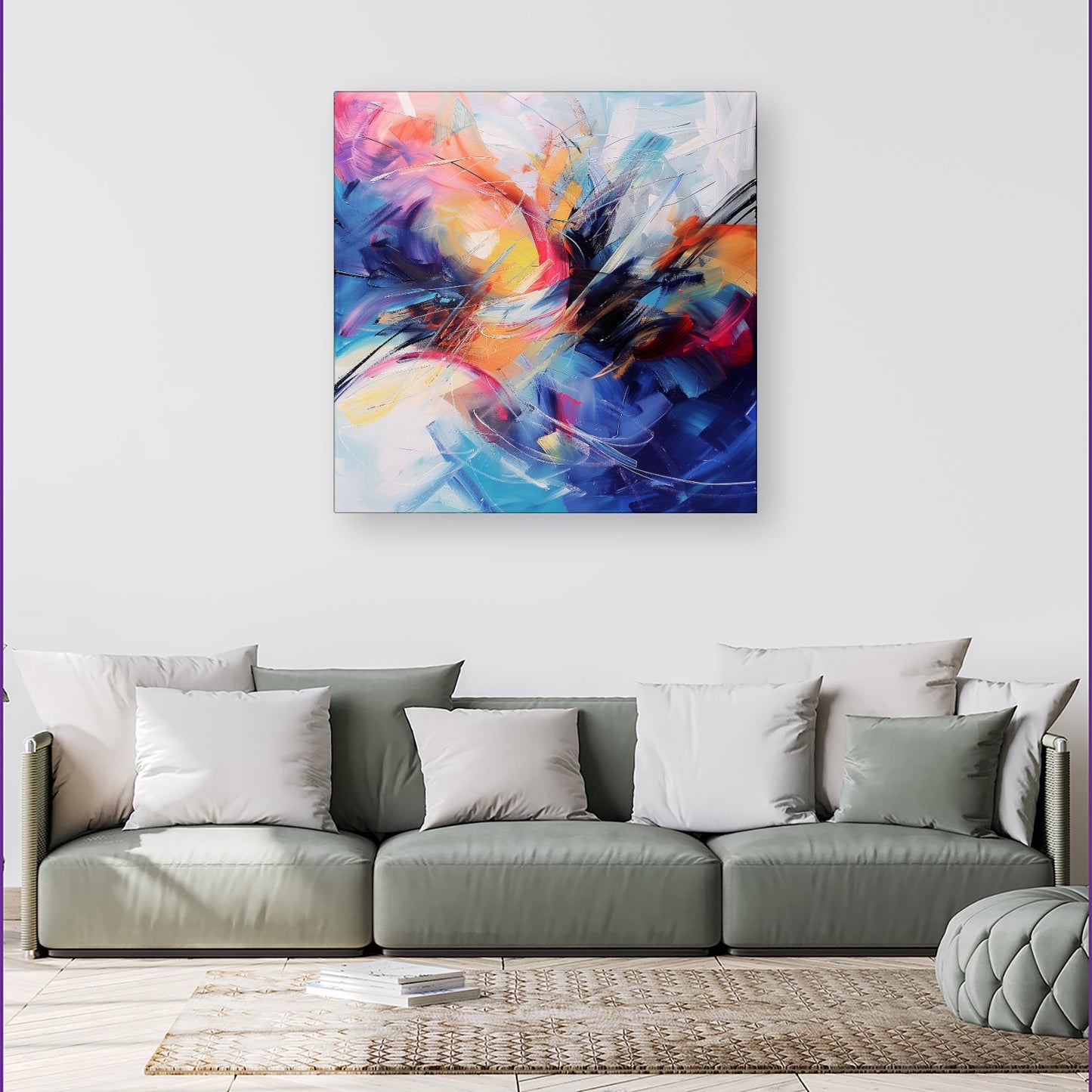 Serene Explosion: Calm Amidst Colours Canvas