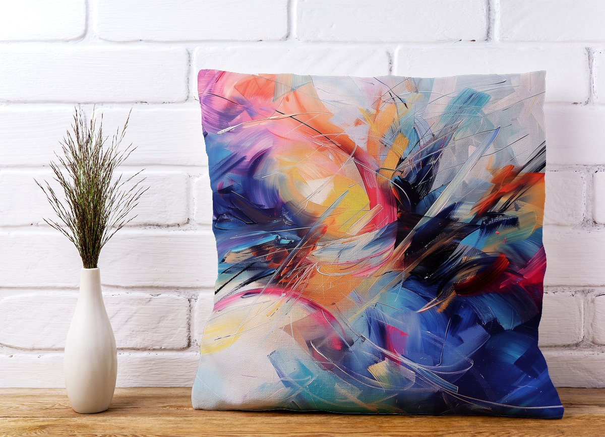 Serene Explosion: Calm Amidst Colours Cushions