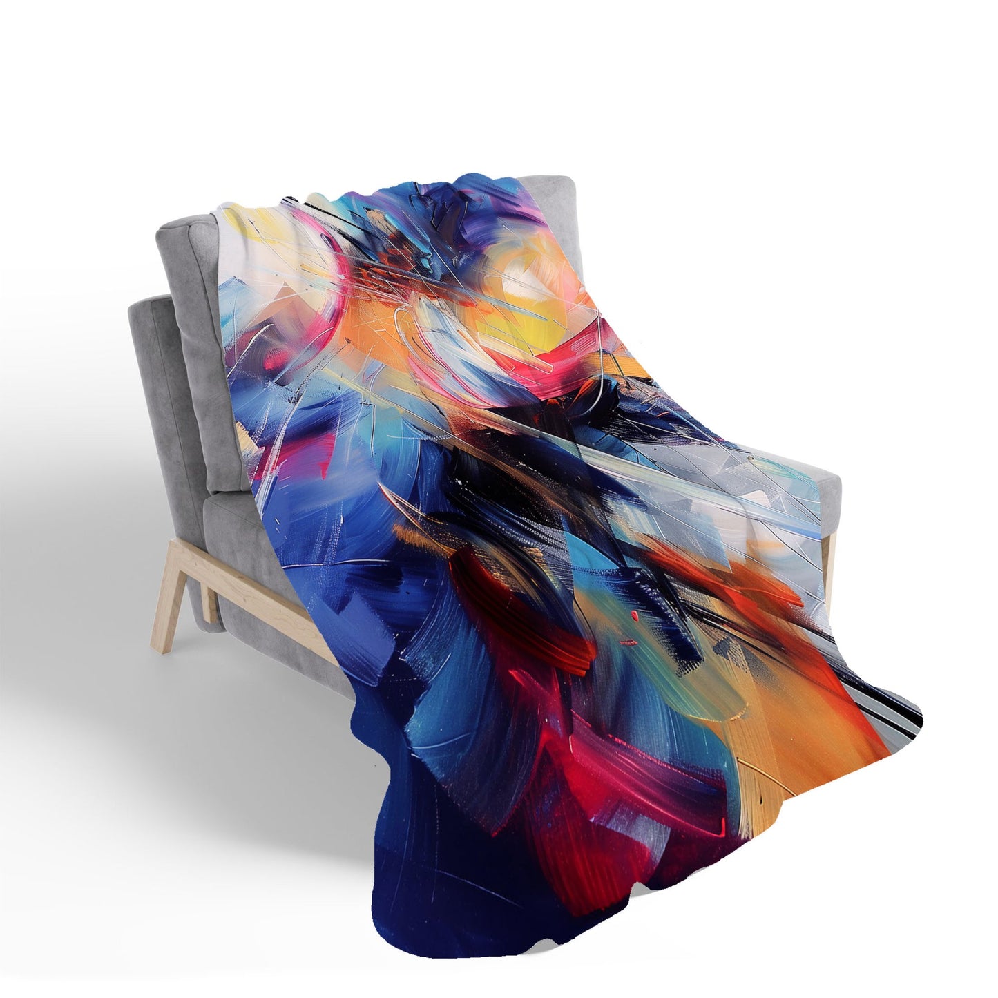 Serene Explosion: Calm Amidst Colours Sherpa Blanket