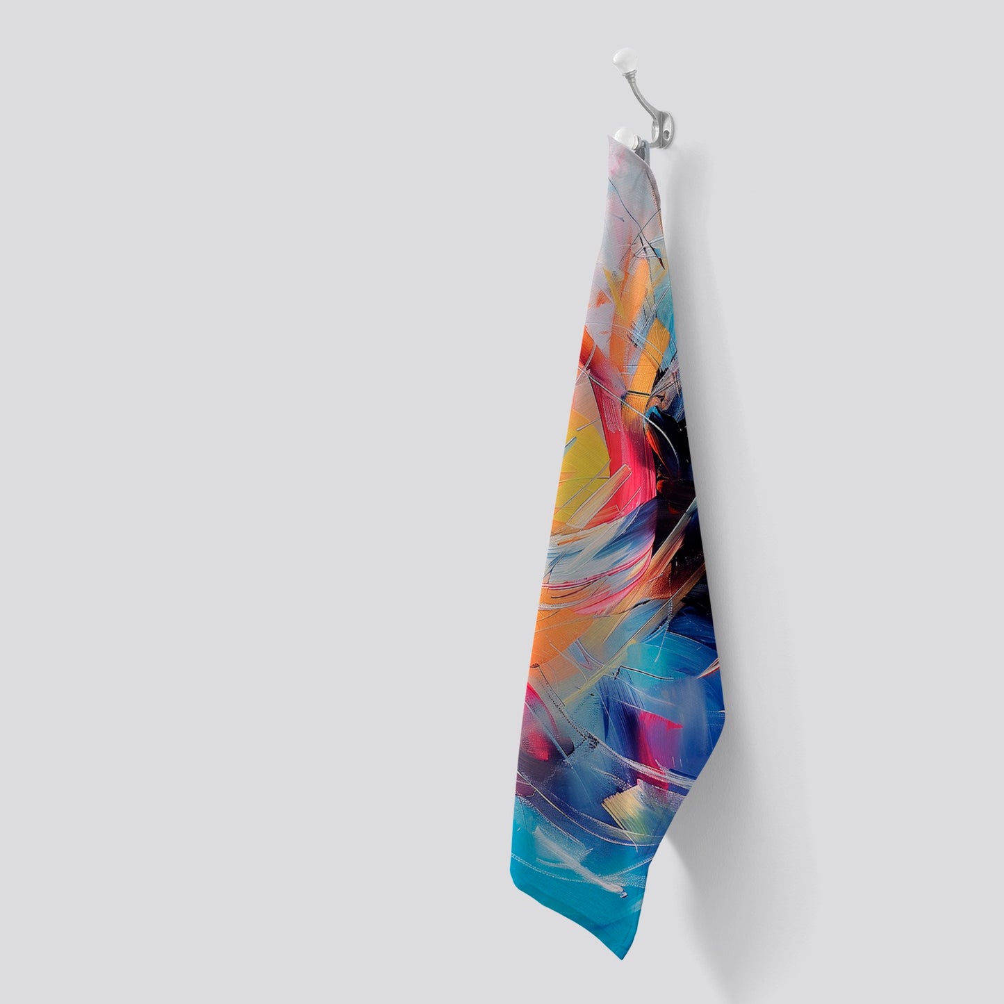 Serene Explosion: Calm Amidst Colours Tea Towel