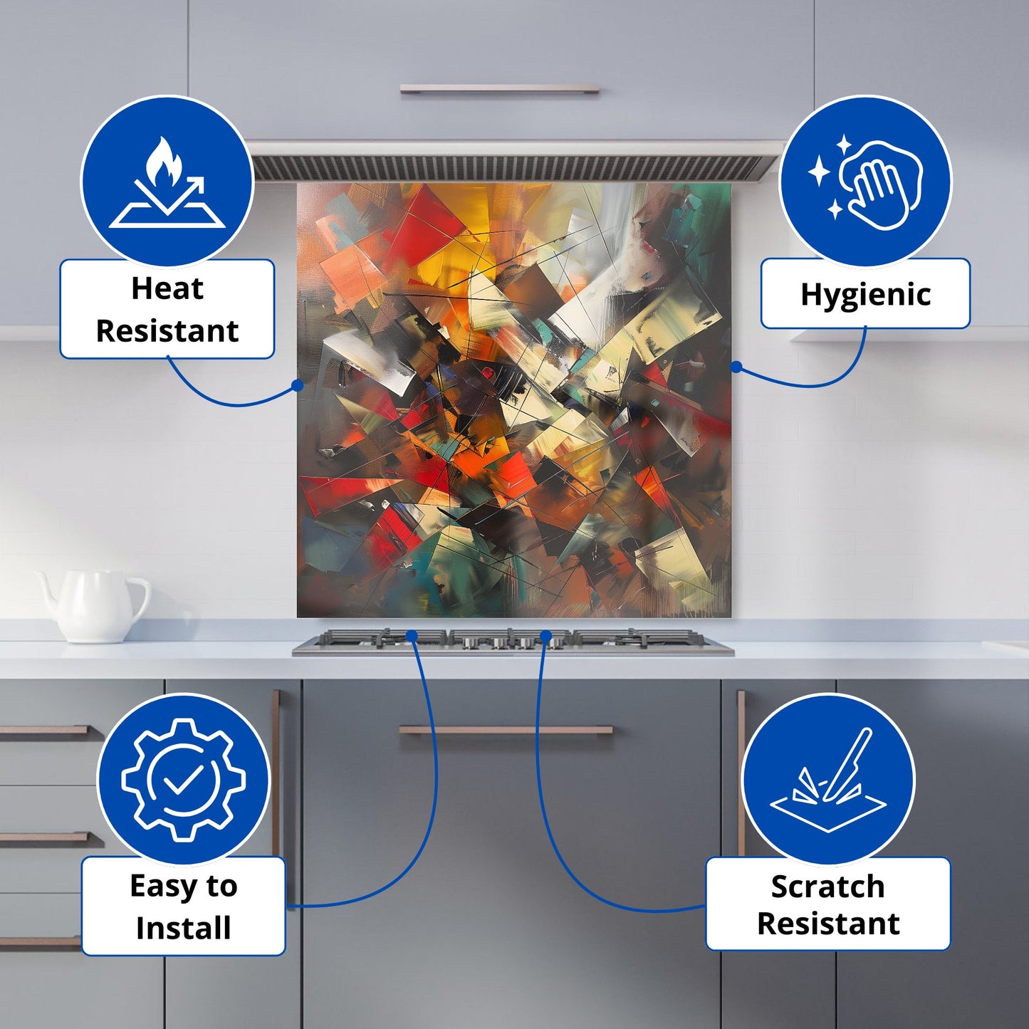 Dynamic Chaos: Energy Unleashed Kitchen Splashback