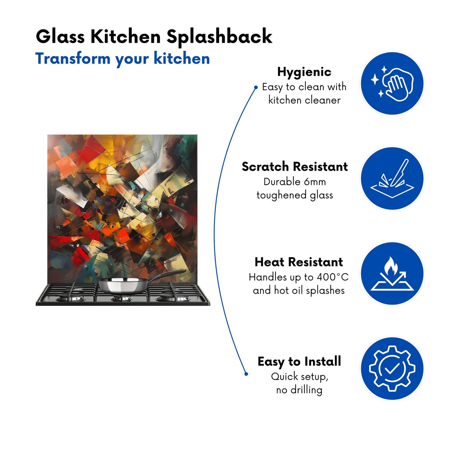 Dynamic Chaos: Energy Unleashed Kitchen Splashback