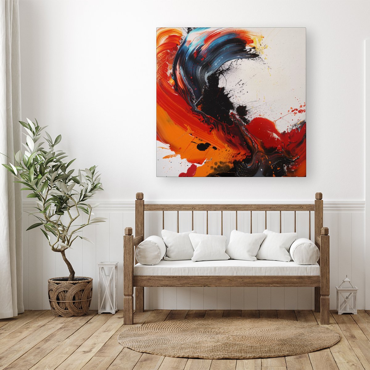 Fiery Waves: Abstract Motion Canvas