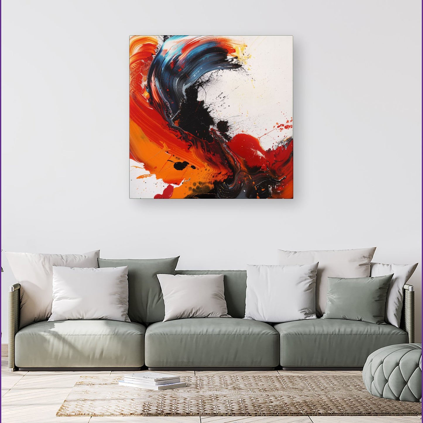 Fiery Waves: Abstract Motion Canvas