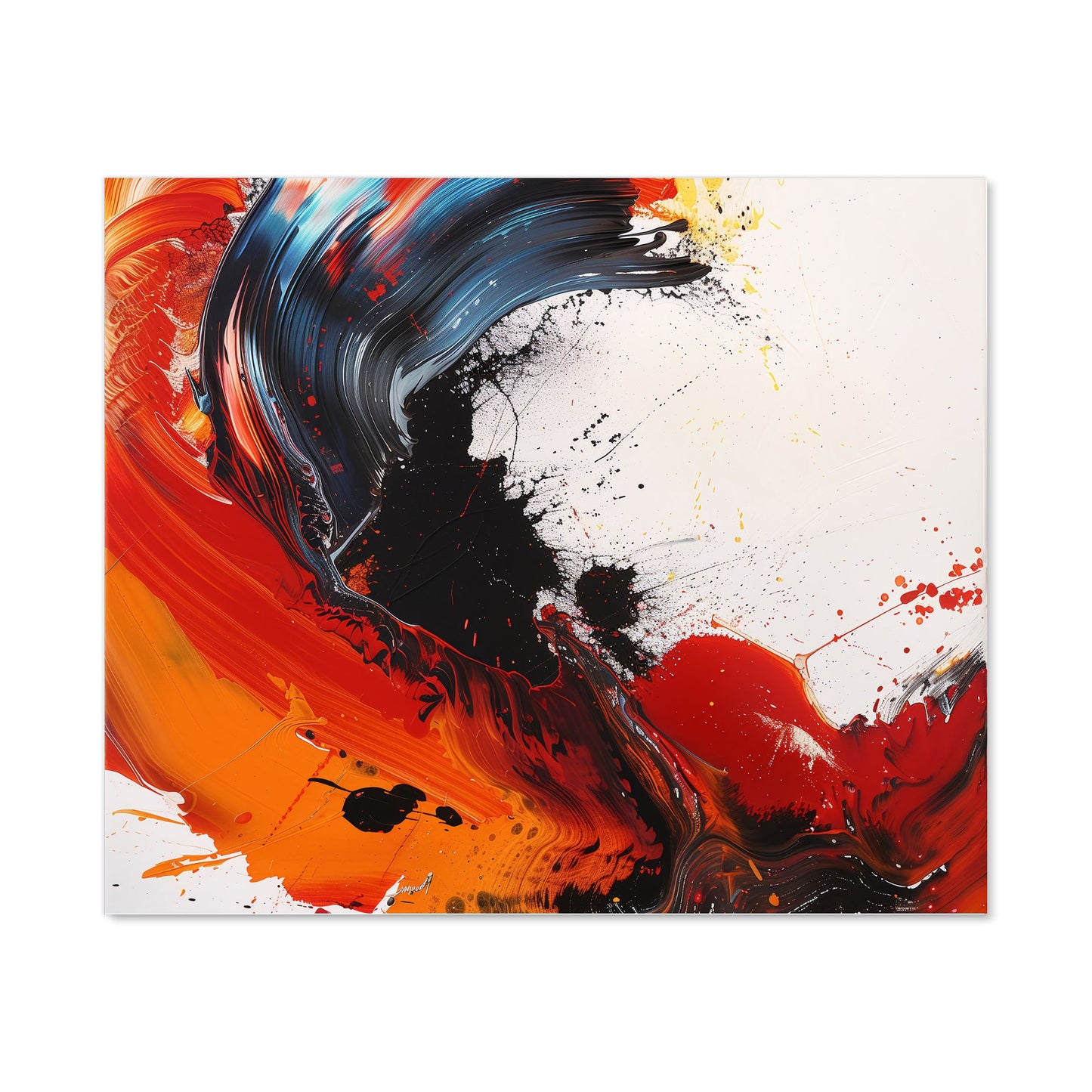 Fiery Waves: Abstract Motion Kitchen Splashback