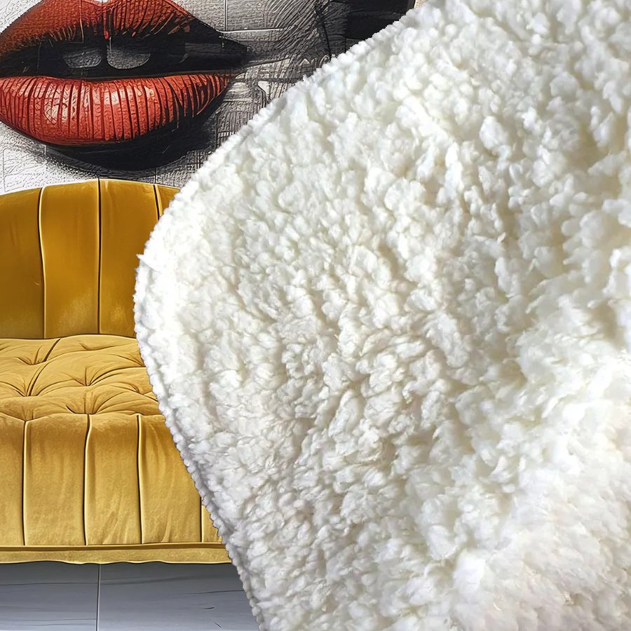 Abstract Face Behind Sofa Sherpa Blanket