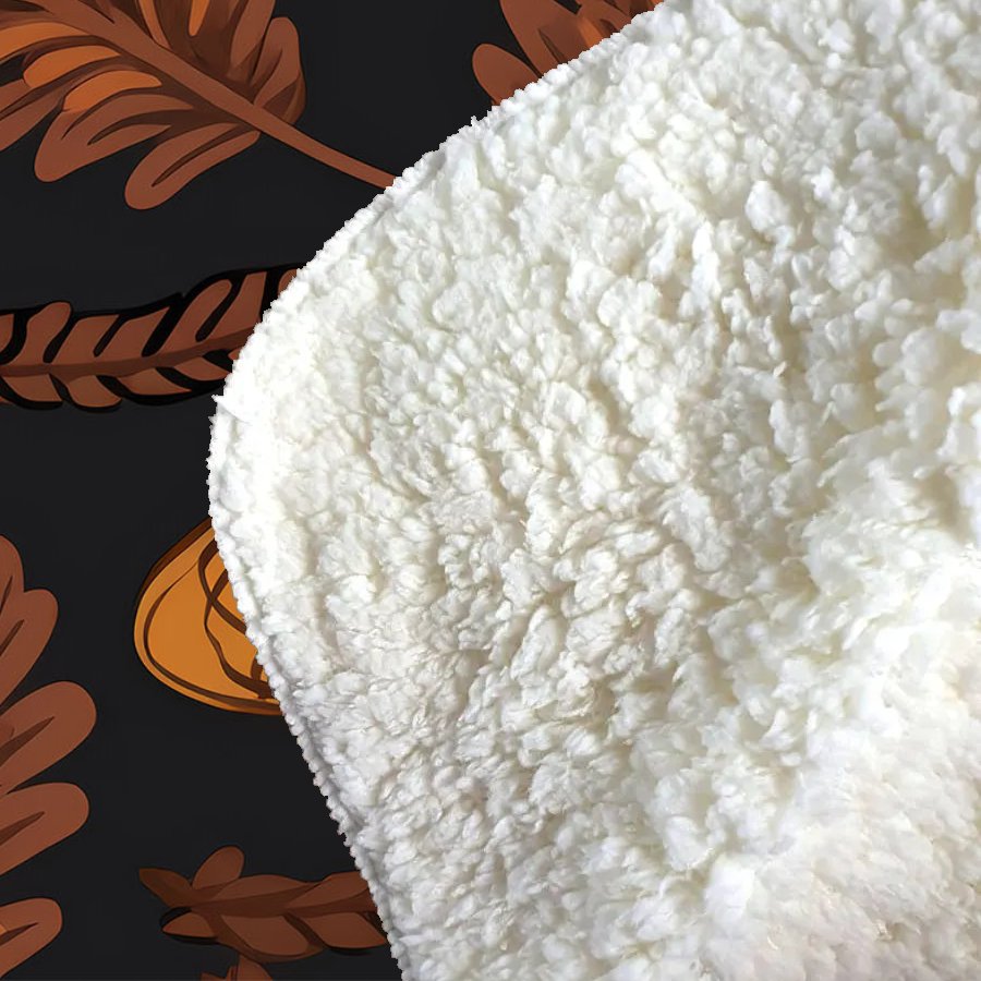Autumn Leaves And Pinecones Sherpa Blanket