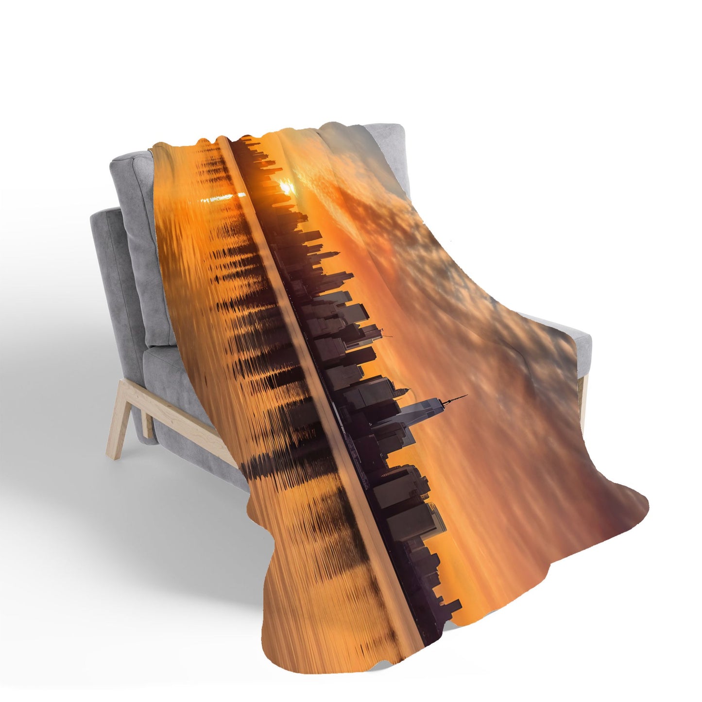 New York At Sunrise Sherpa Blanket