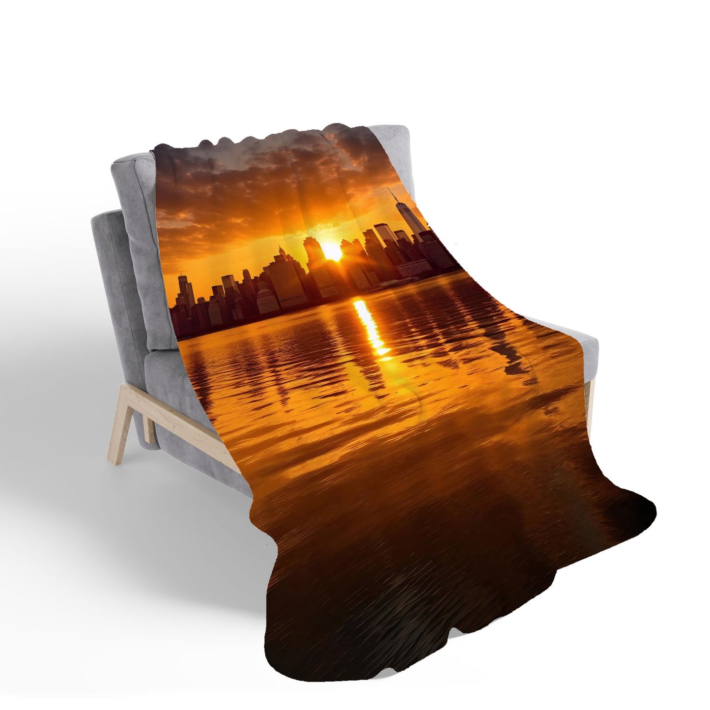 Sunrise In The City Sherpa Blanket