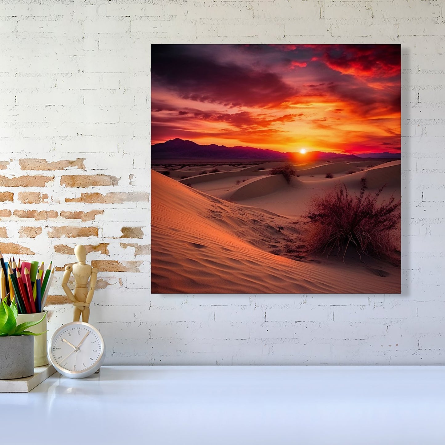 Sunset In The Desert Canvas