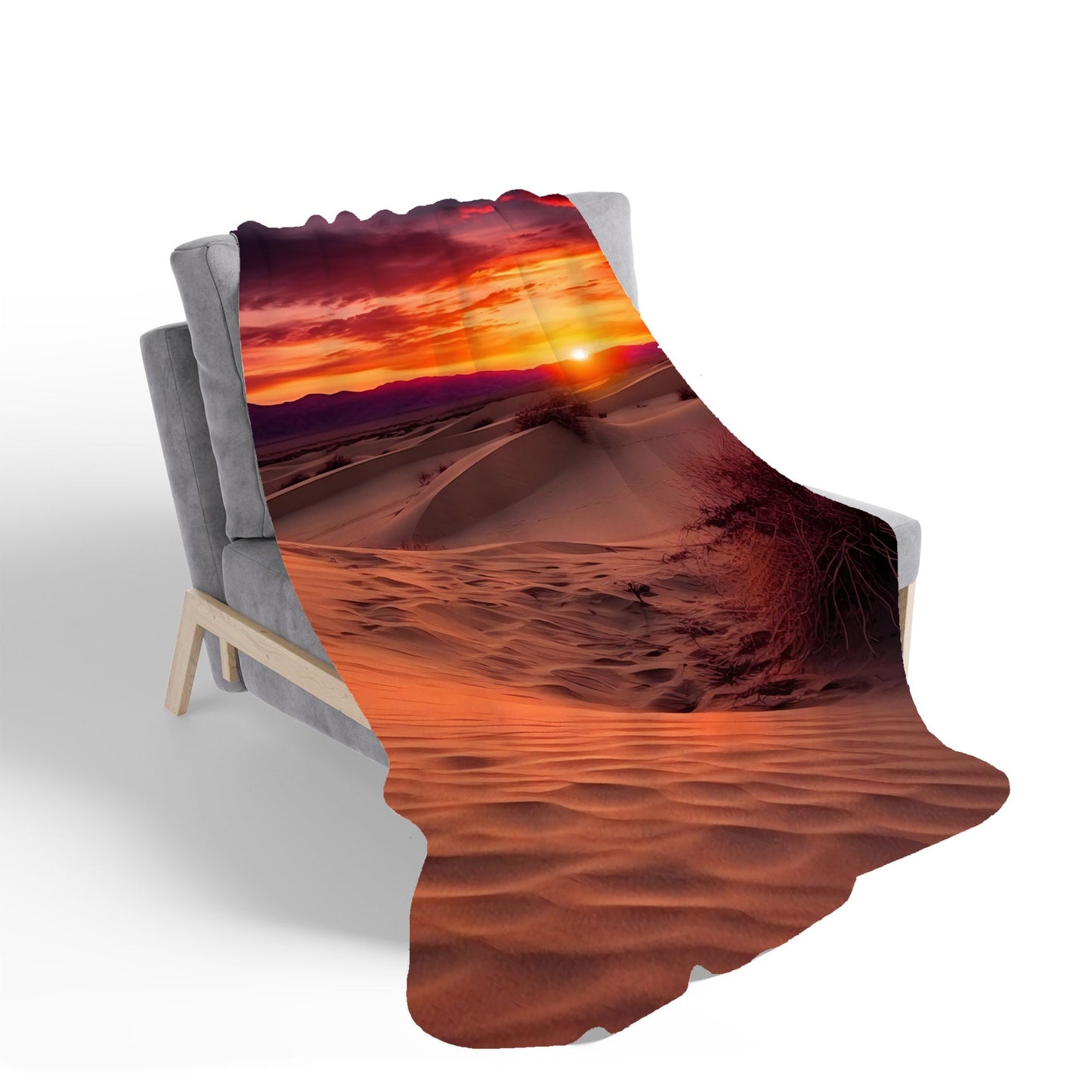Sunset In The Desert Sherpa Blanket