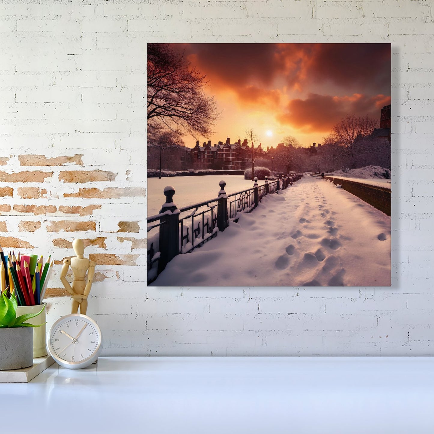 A Snowy Walk In London Canvas