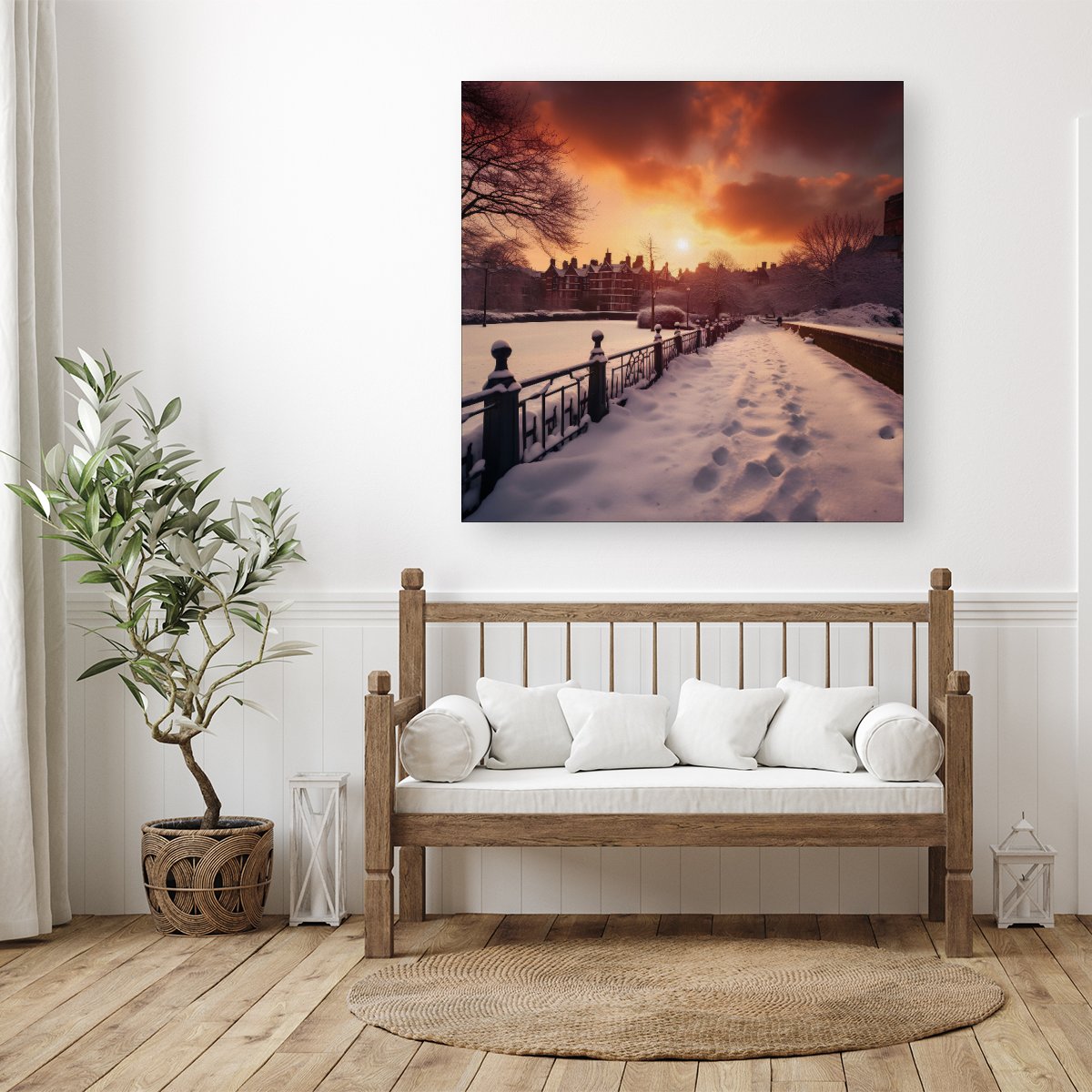 A Snowy Walk In London Canvas