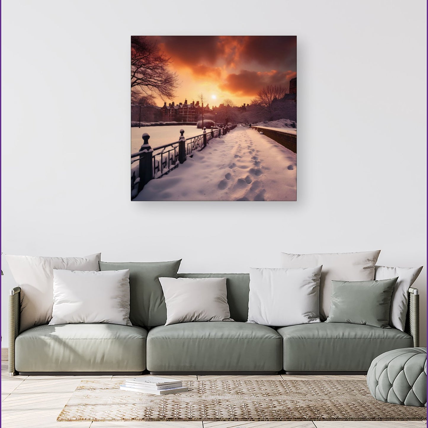 A Snowy Walk In London Canvas
