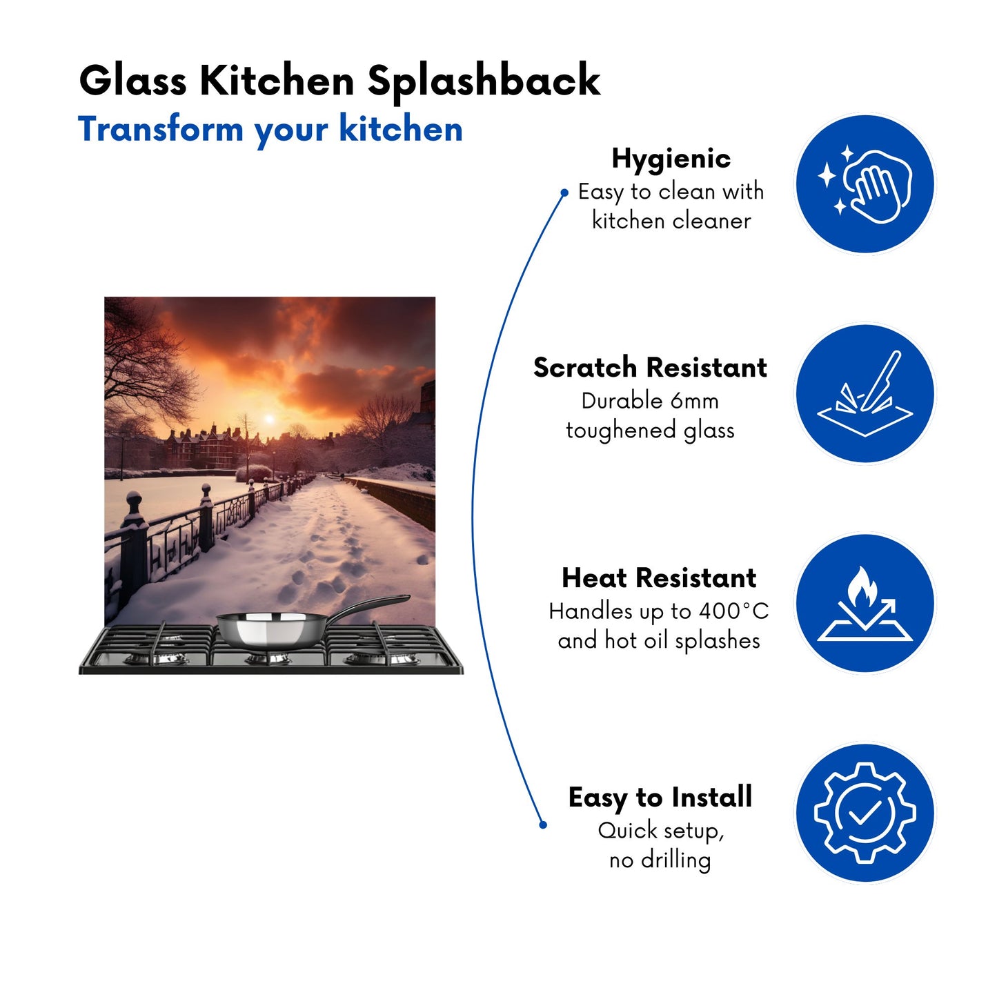A Snowy Walk In London Kitchen Splashback