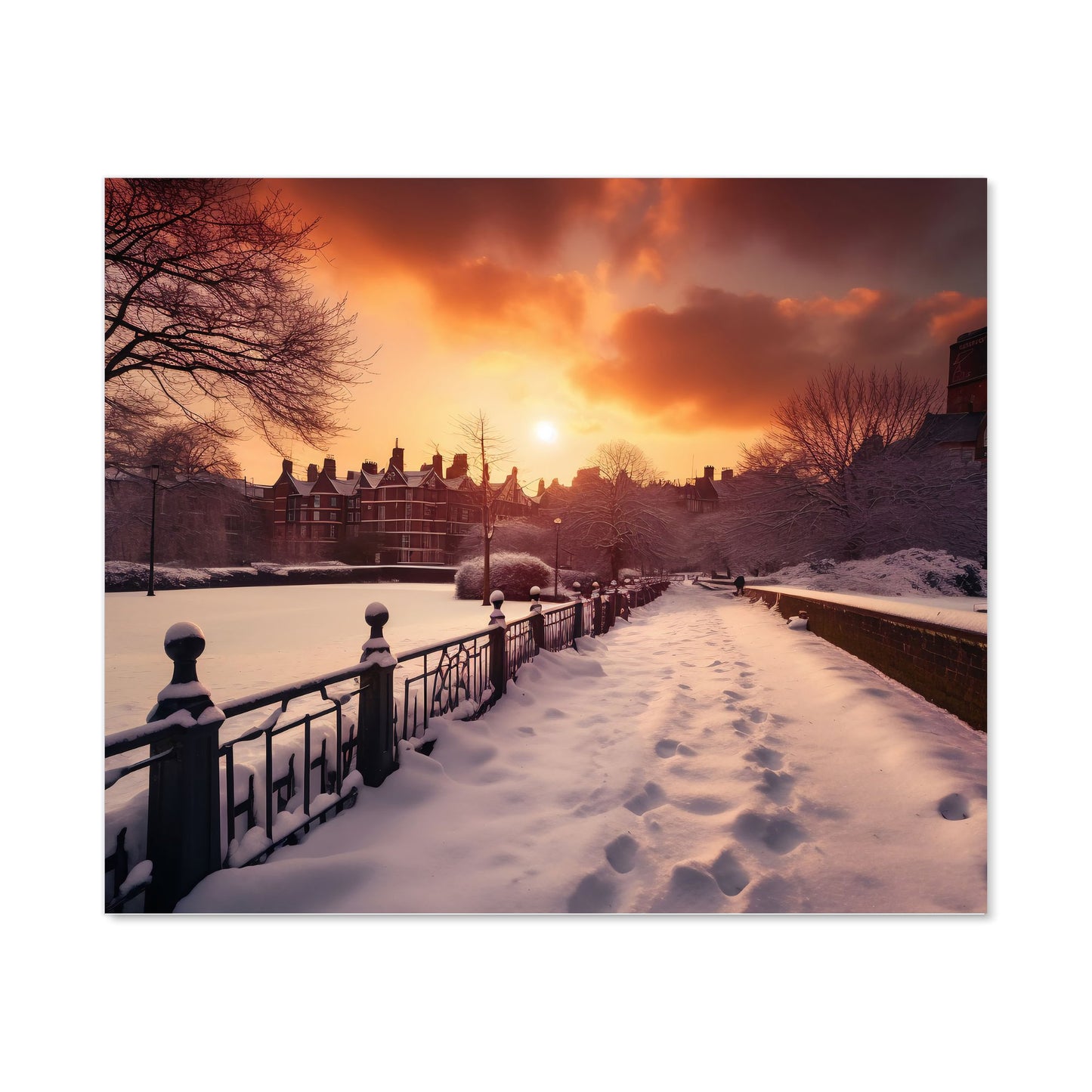 A Snowy Walk In London Kitchen Splashback
