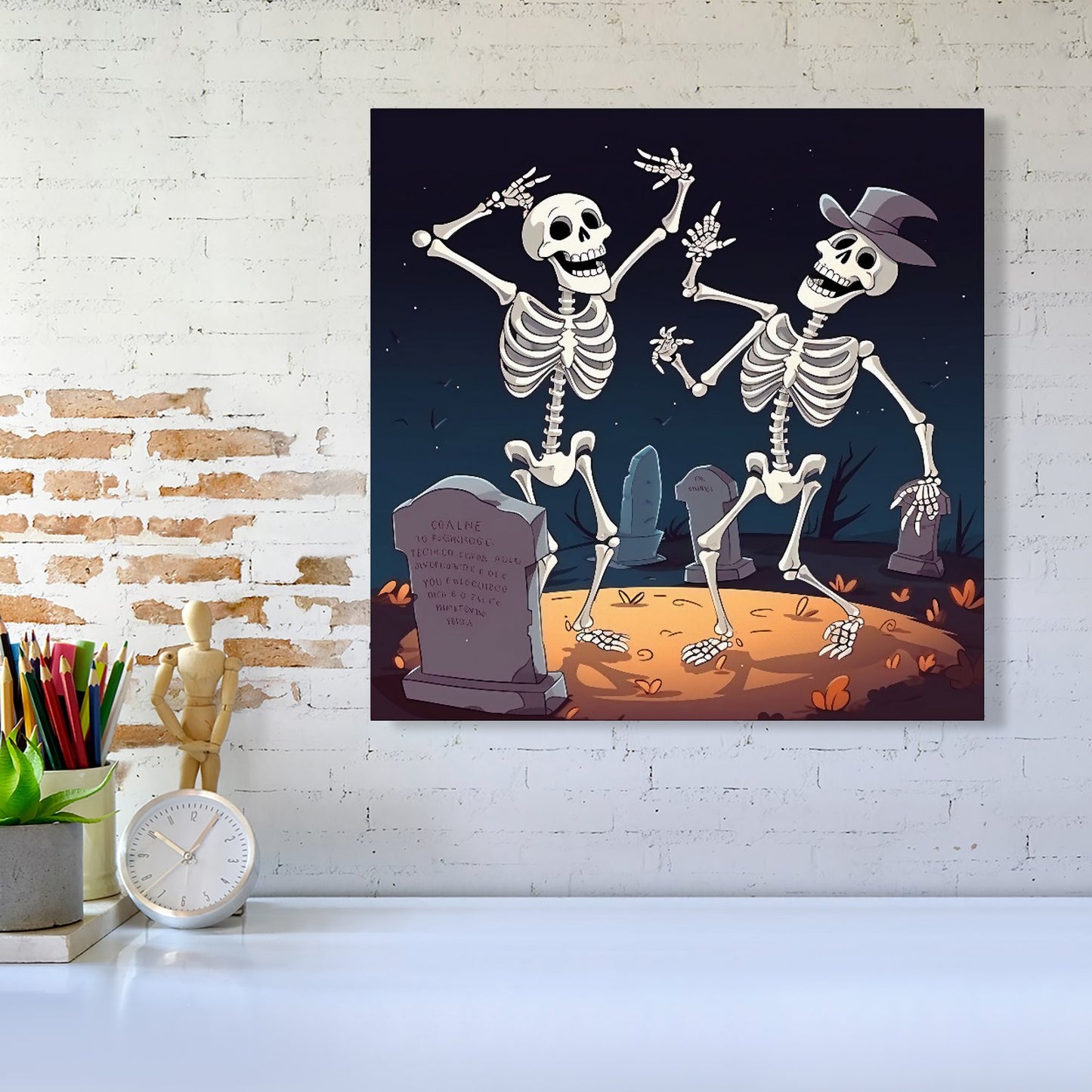 Skeletons Dancing Canvas