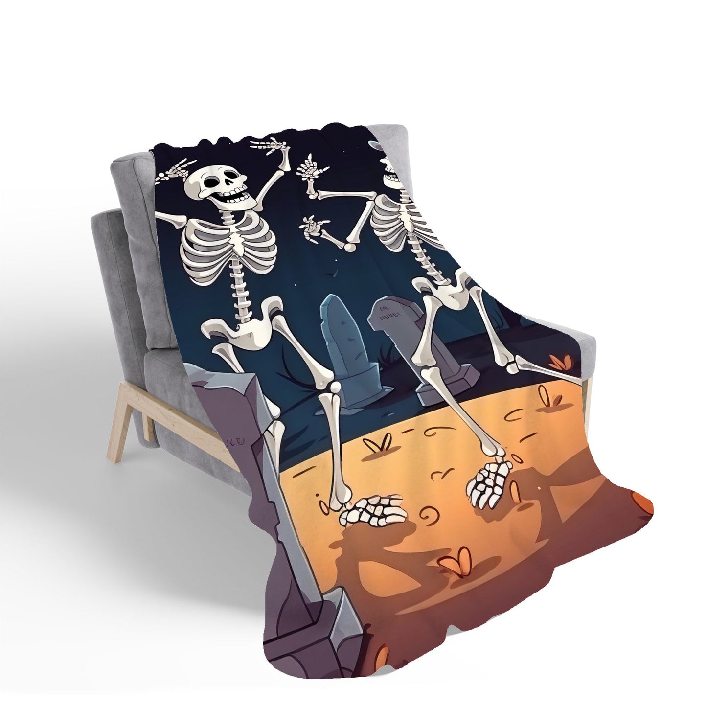 Skeletons Dancing Sherpa Blanket