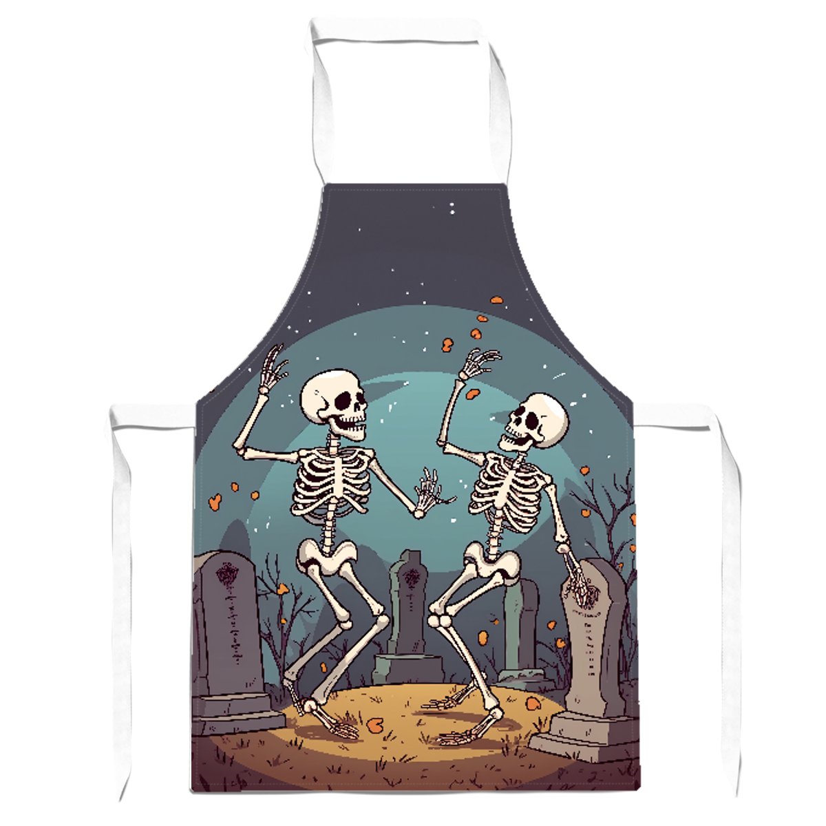Dancing Skeletons In A Graveyard Apron