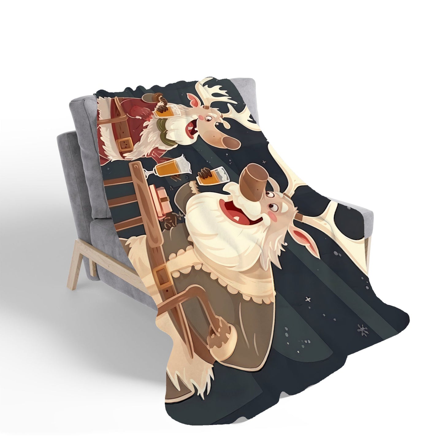Reindeers Down The Pub Sherpa Blanket