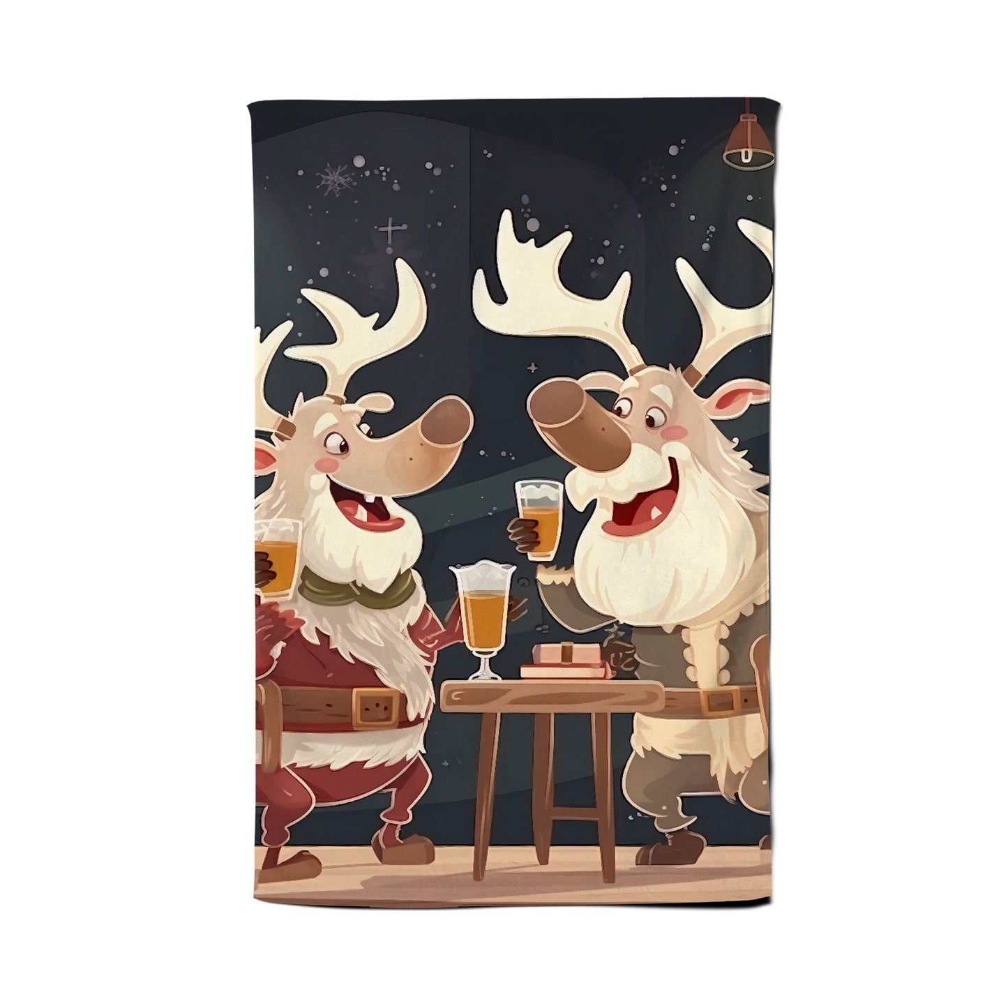 Reindeers Down The Pub Tea Towel