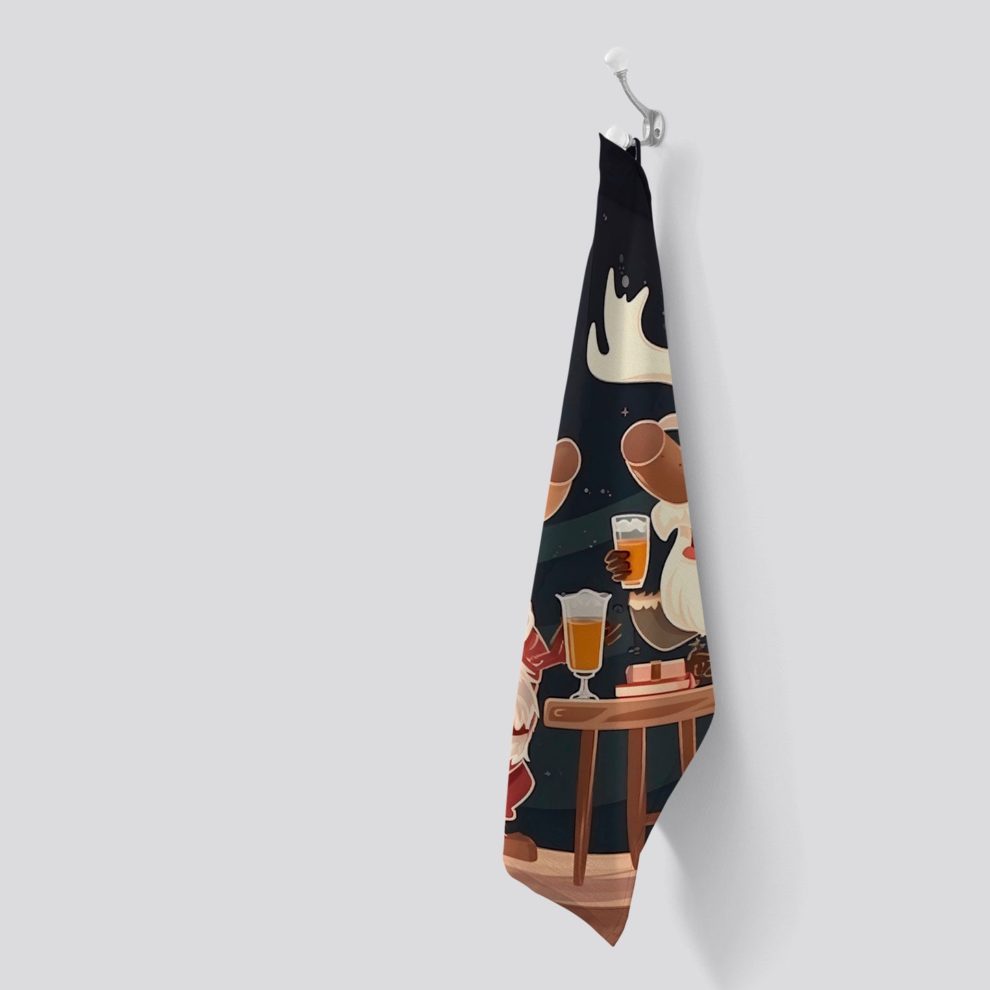 Reindeers Down The Pub Tea Towel