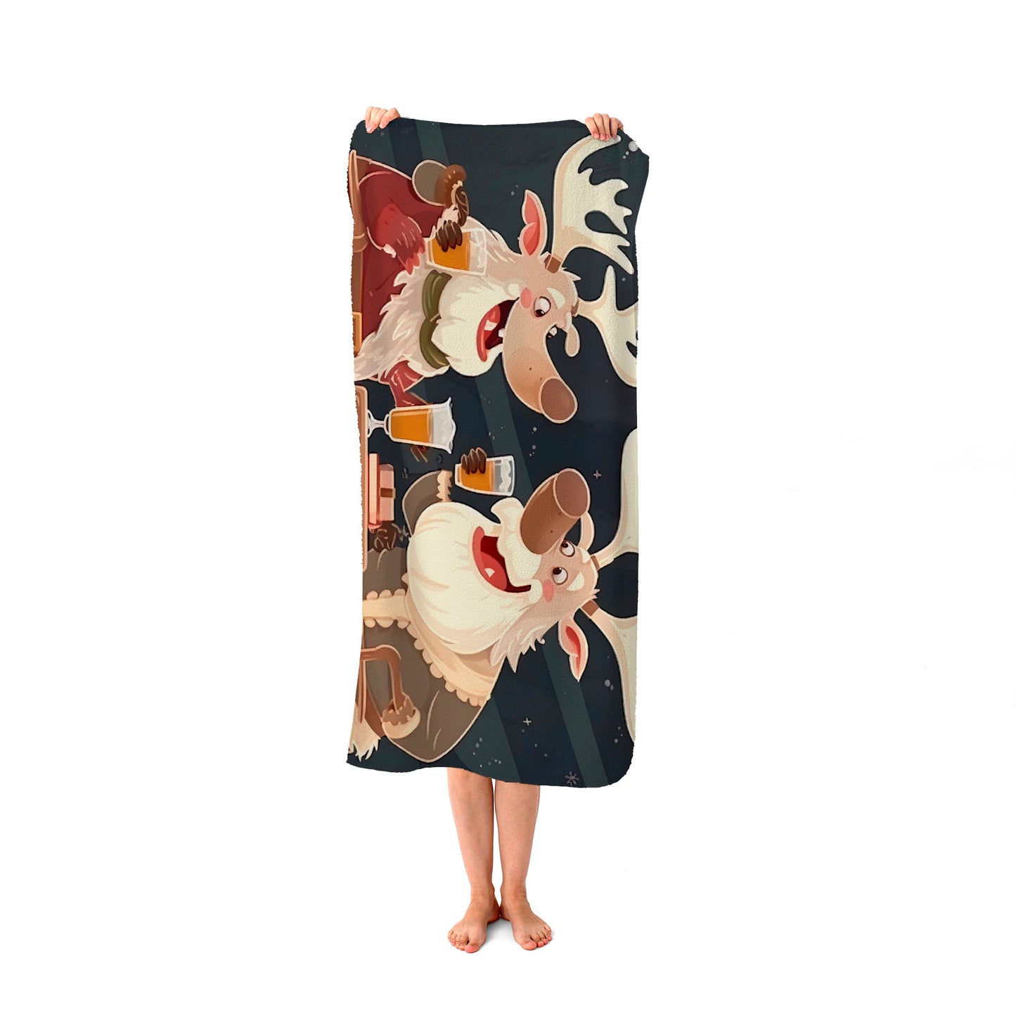 Reindeers Down The Pub Beach Towel