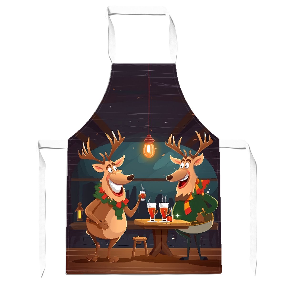 Reindeers Having A Beer Apron