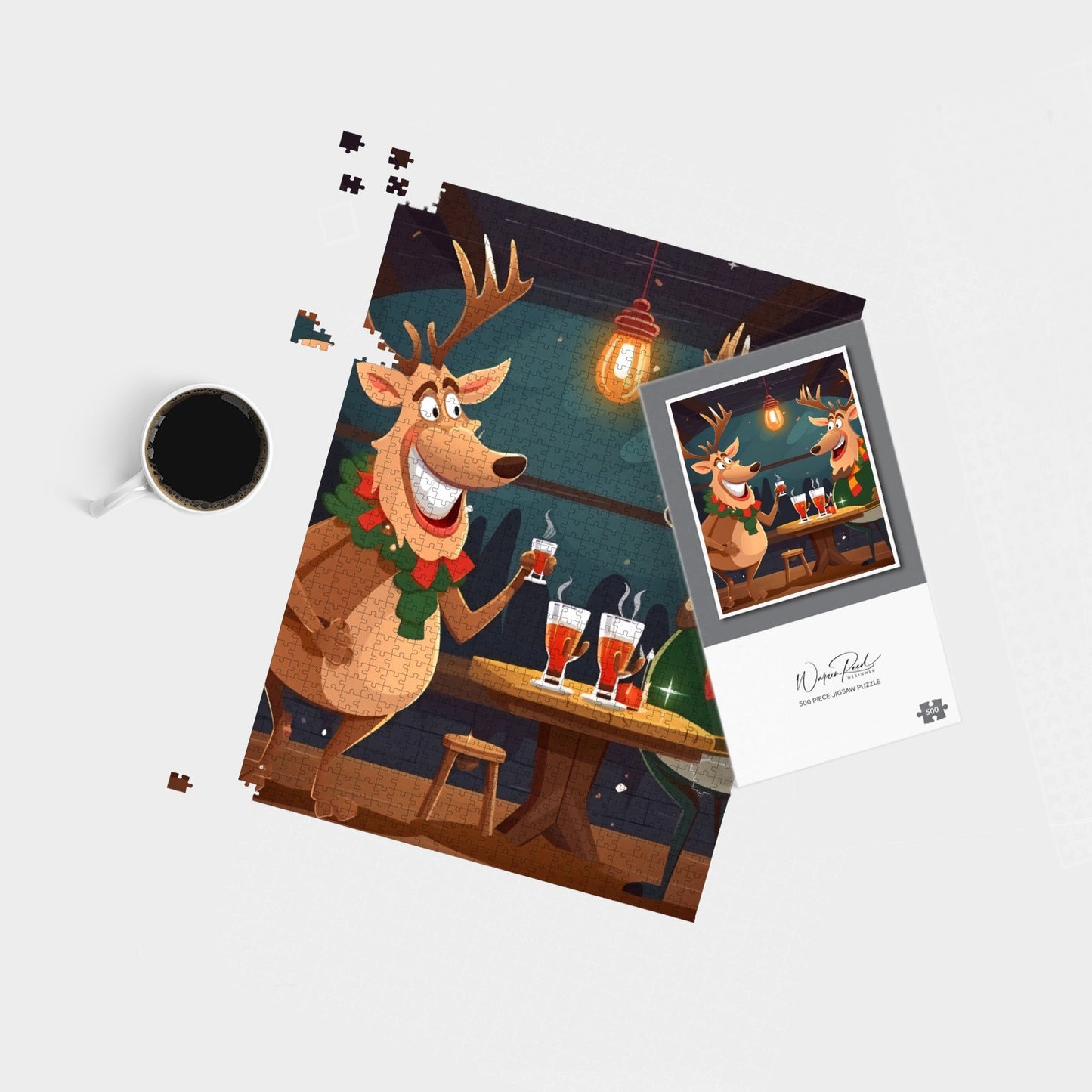 Reindeers Having A Beer Jigsaw Puzzle