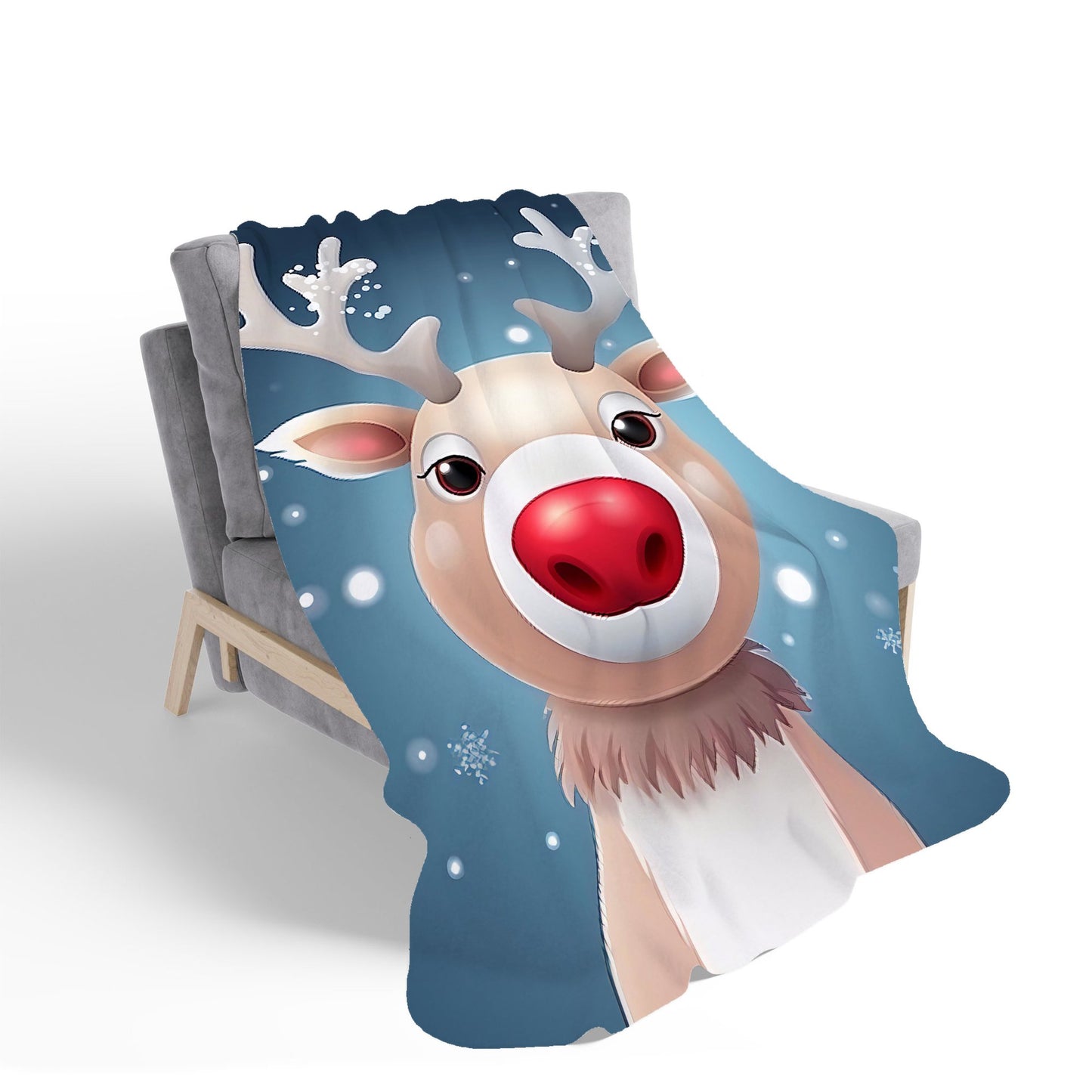 Rudolph With His Red Nose Sherpa Blanket