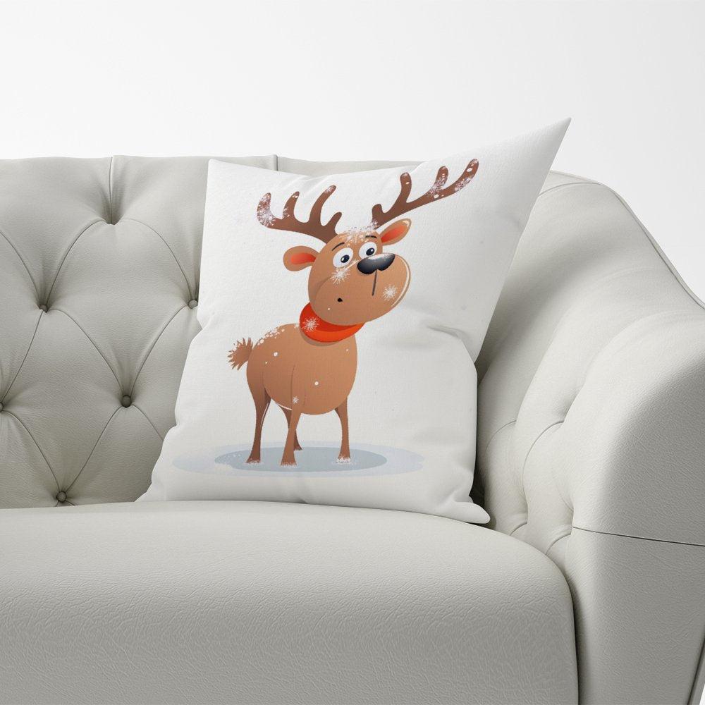 Reindeer In A Scarf Cushions