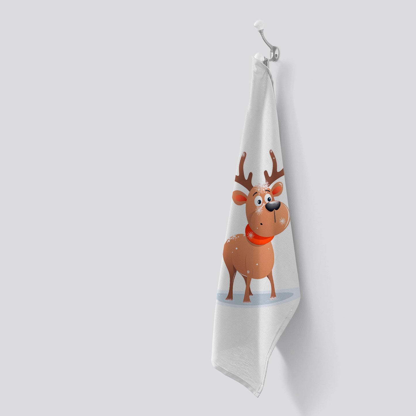 Reindeer In A Scarf Tea Towel