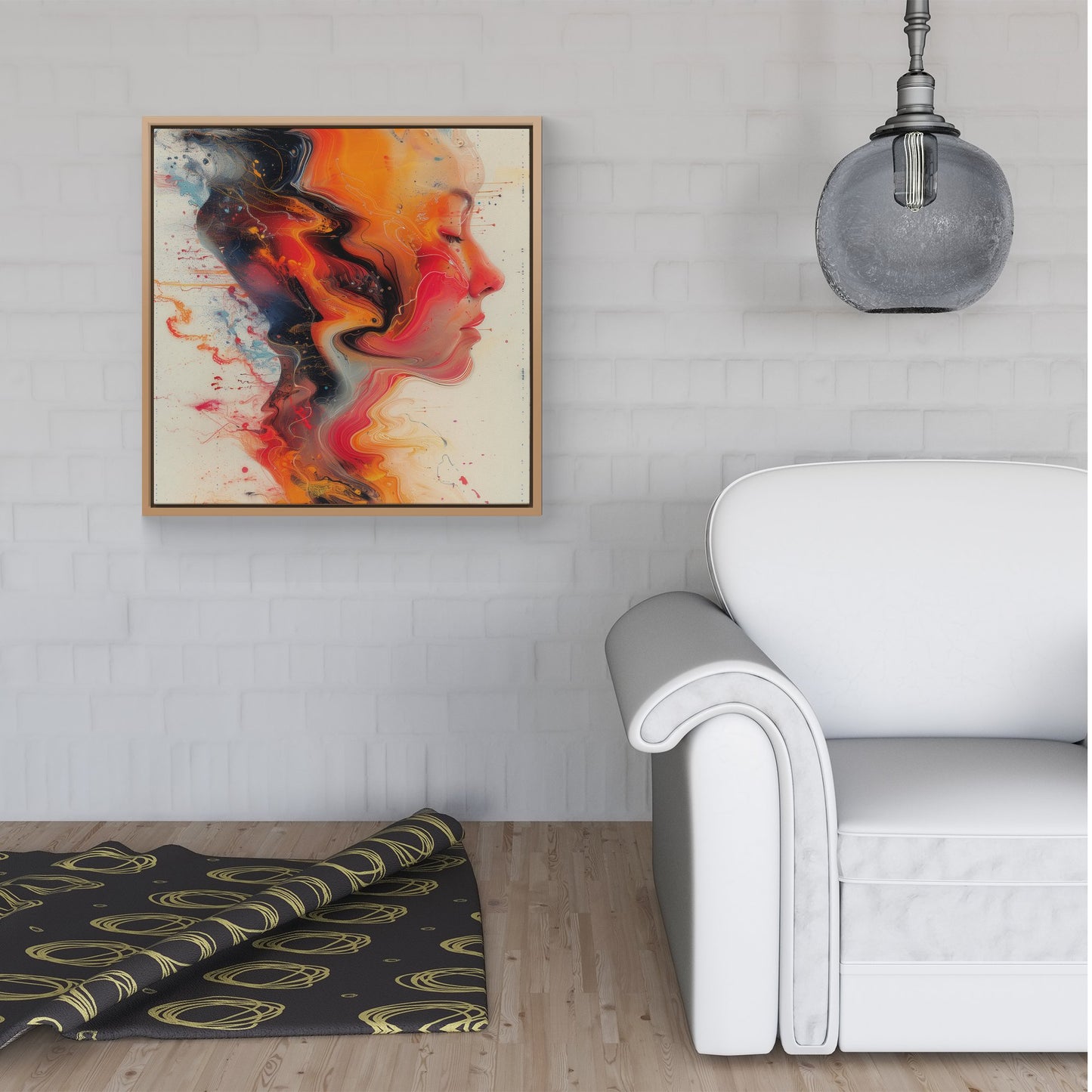 Geometric Vibrance Framed Canvas