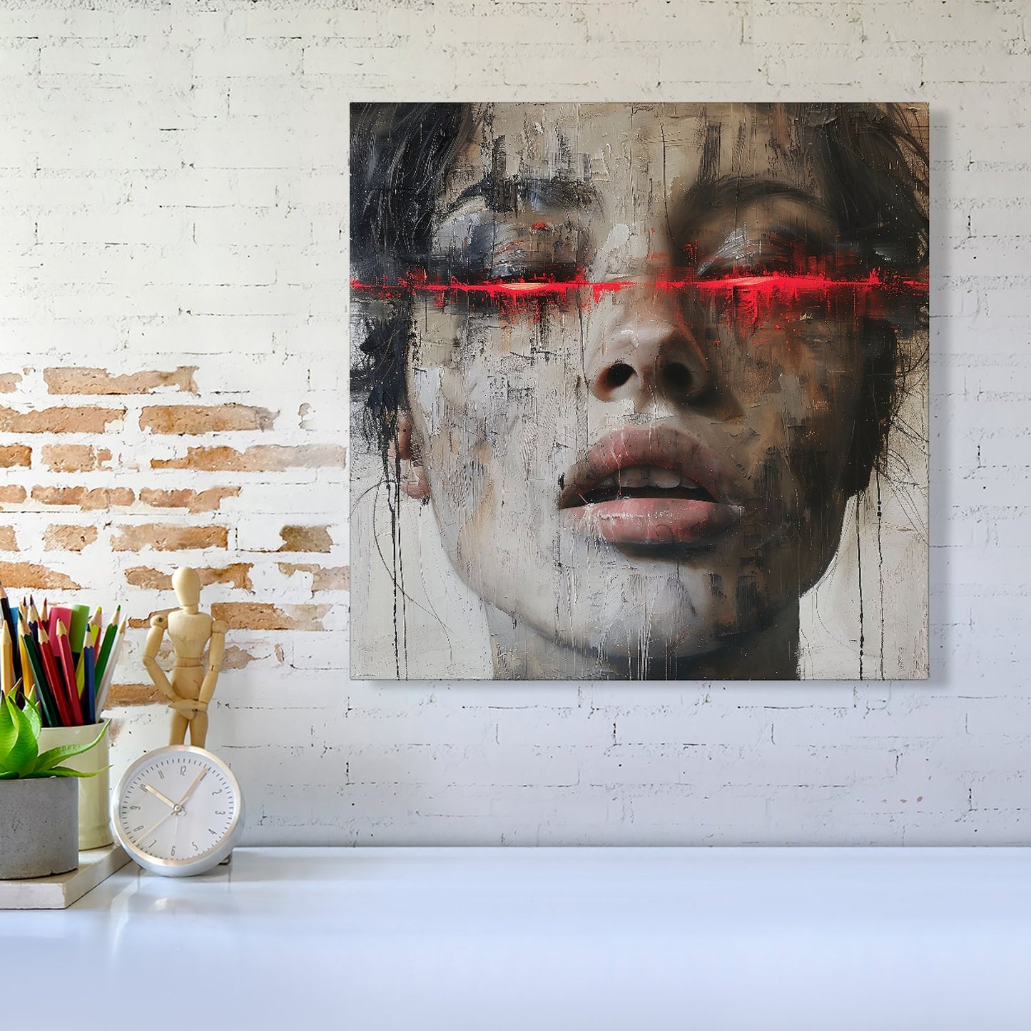 Abstract Face In Motion Canvas