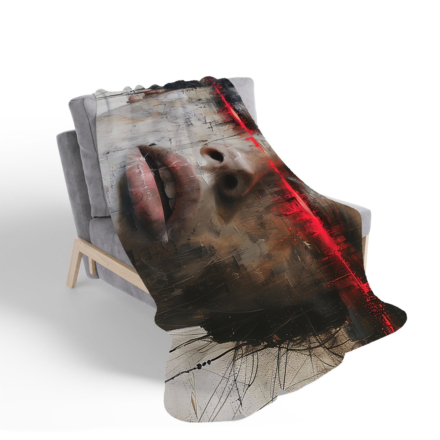 Abstract Face In Motion Sherpa Blanket