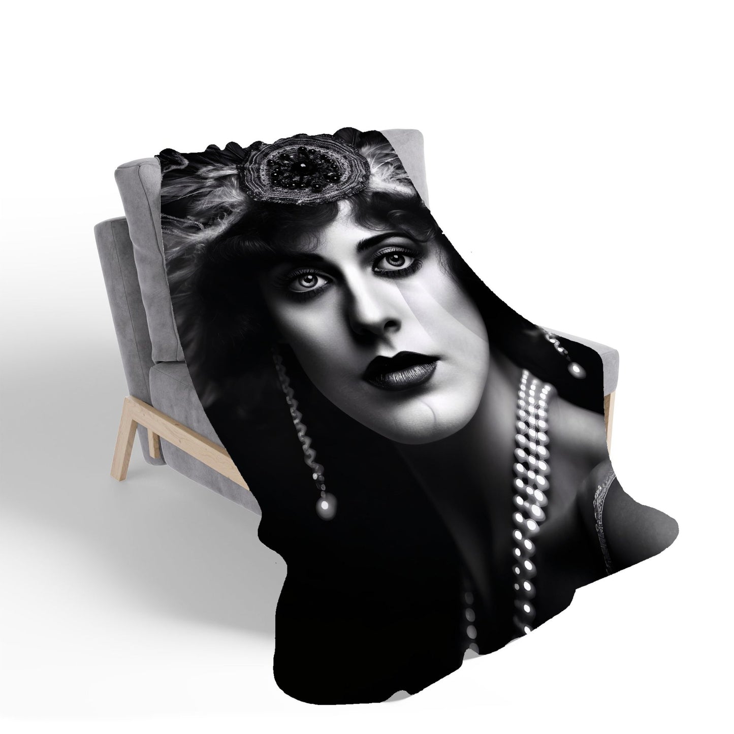 Edwardian Showgirl Splashart Sherpa Blanket