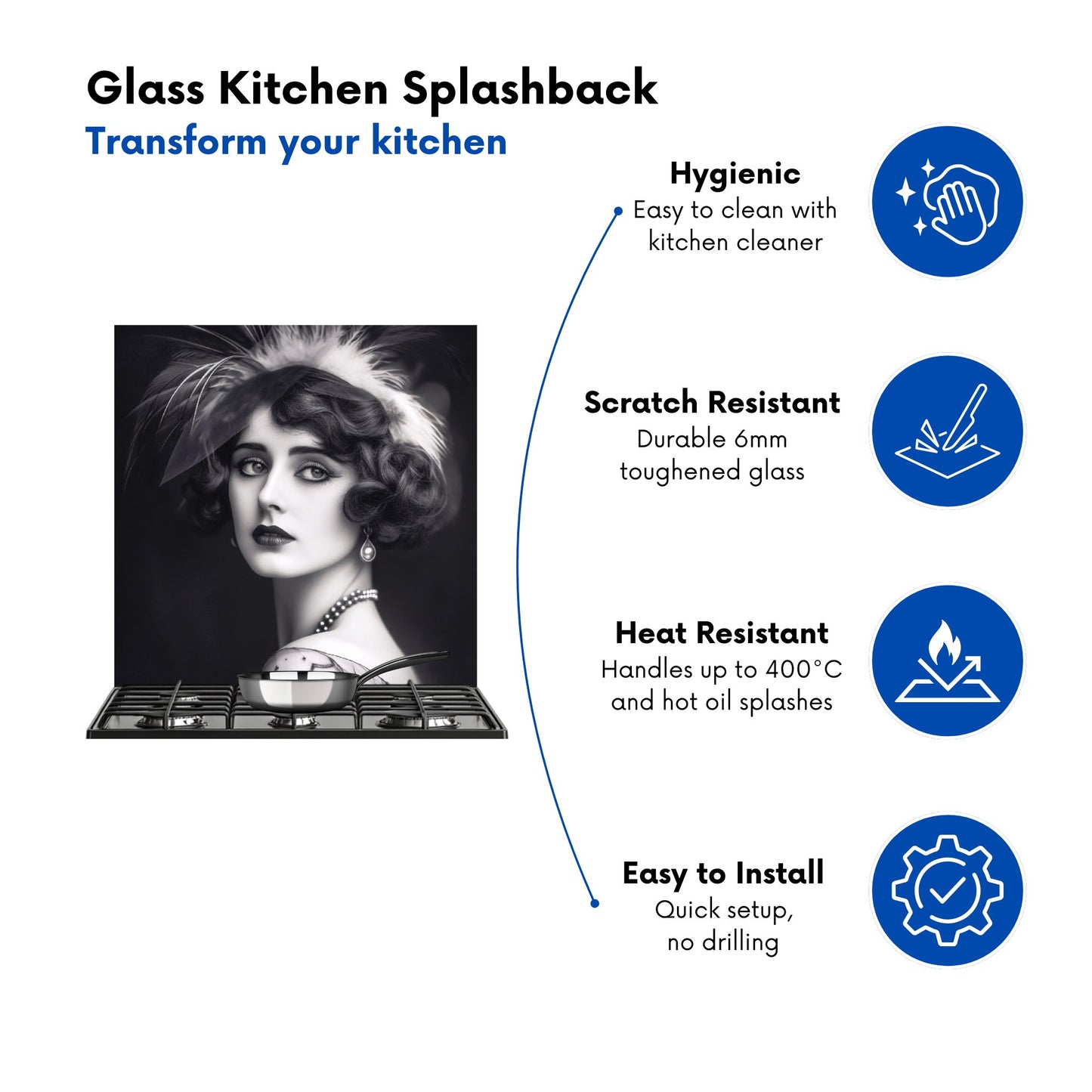 Glamorous Edwardian Showgirl Kitchen Splashback