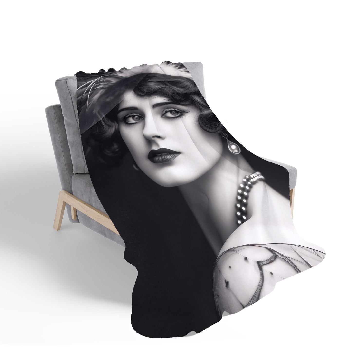Glamorous Edwardian Showgirl Sherpa Blanket