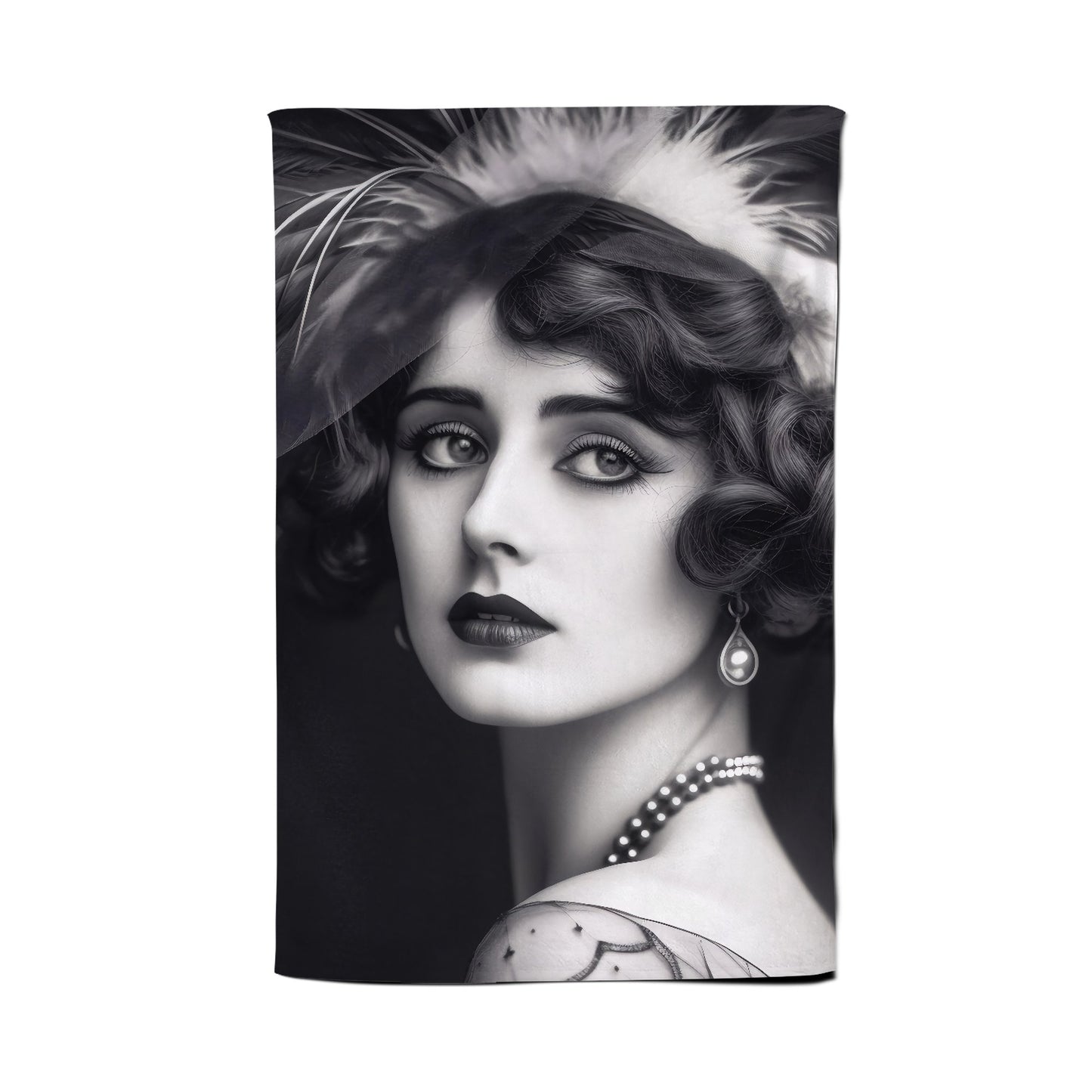 Glamorous Edwardian Showgirl Tea Towel