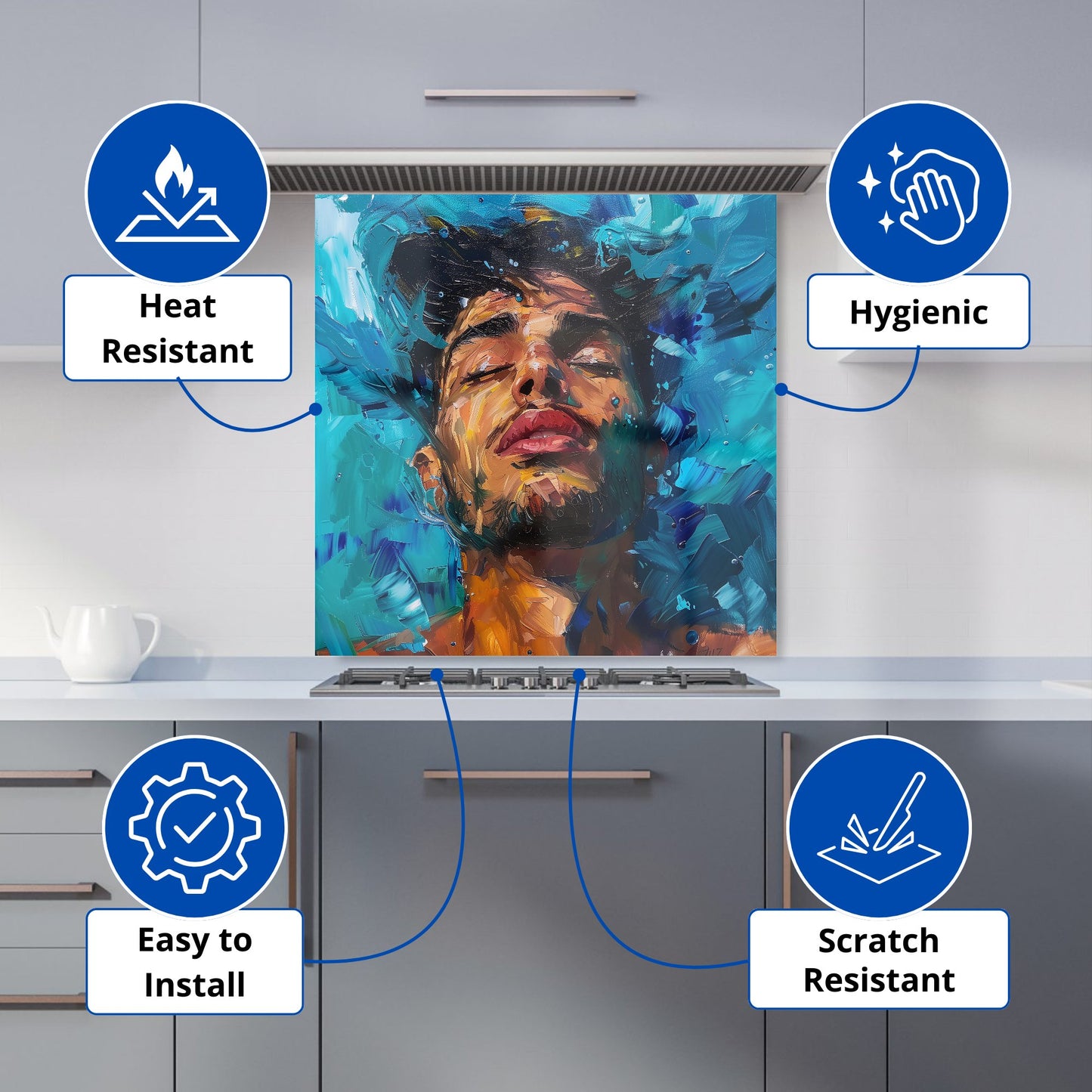 Vivid Serenity Kitchen Splashback